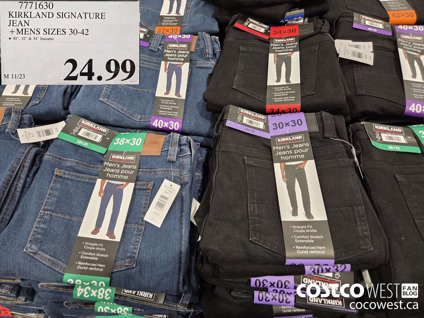 7771630 KIRKLAND SIGNATURE JEAN MENS SIZES 30-42 $24.99
