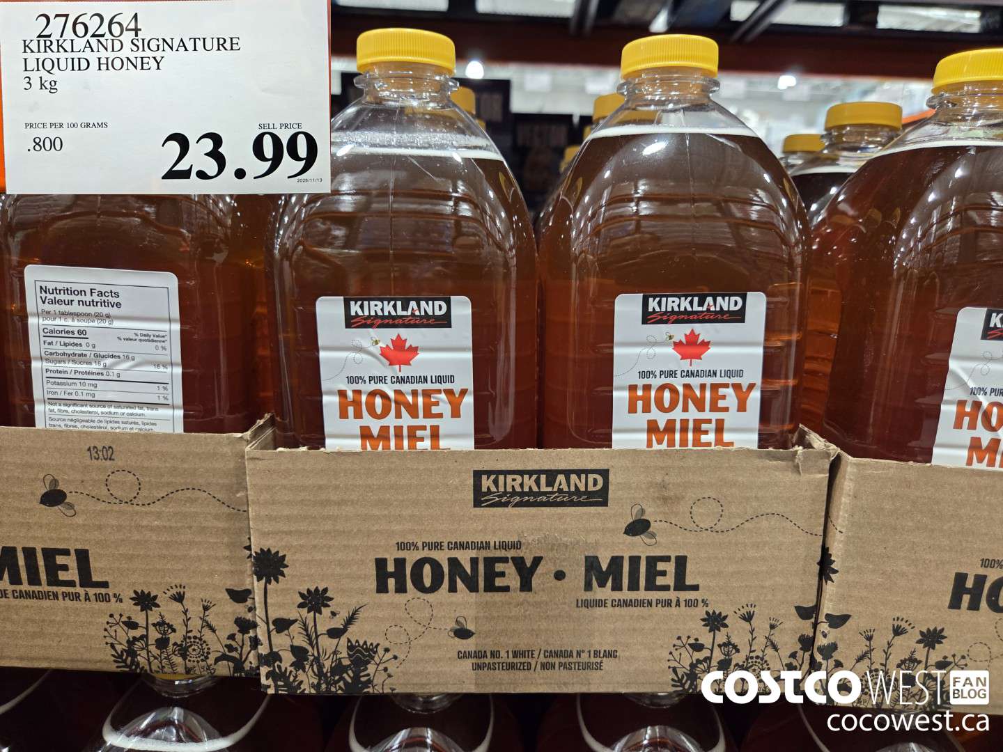 276264 KIRKLAND SIGNATURE LIQUID HONEY 3 kg $23.99