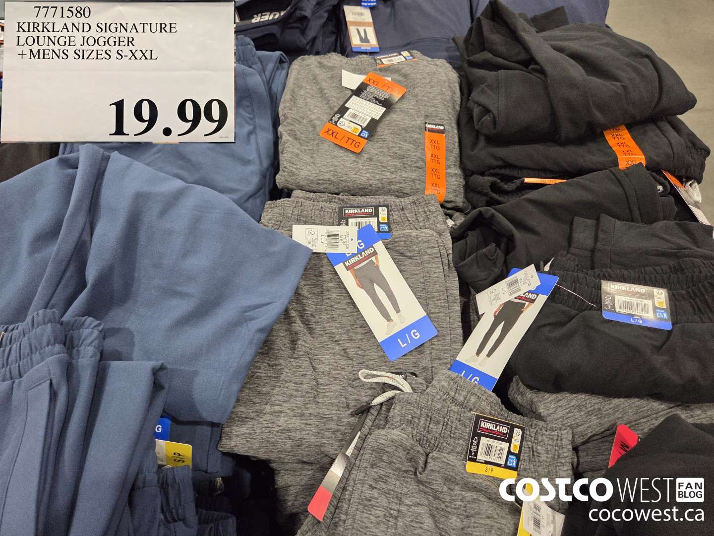 7771580 KIRKLAND SIGNATURE LOUNGE JOGGER MENS SIZES S-XXL $19.99