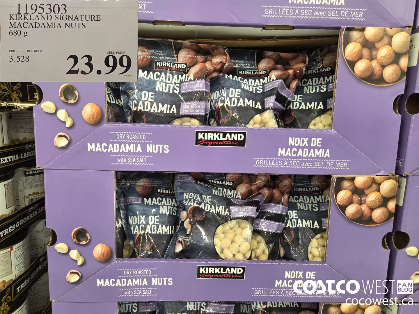 1195303 KIRKLAND SIGNATURE MACADAMIA NUTS 680 g $23.99