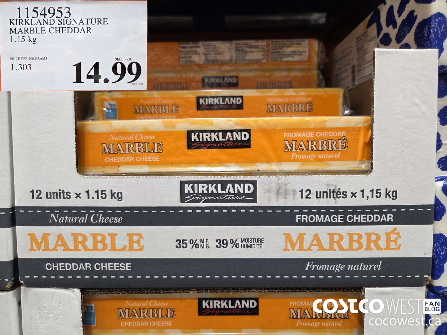 1154953 KIRKLAND SIGNATURE MARBLE CHEDDAR 1.15 kg $14.99
