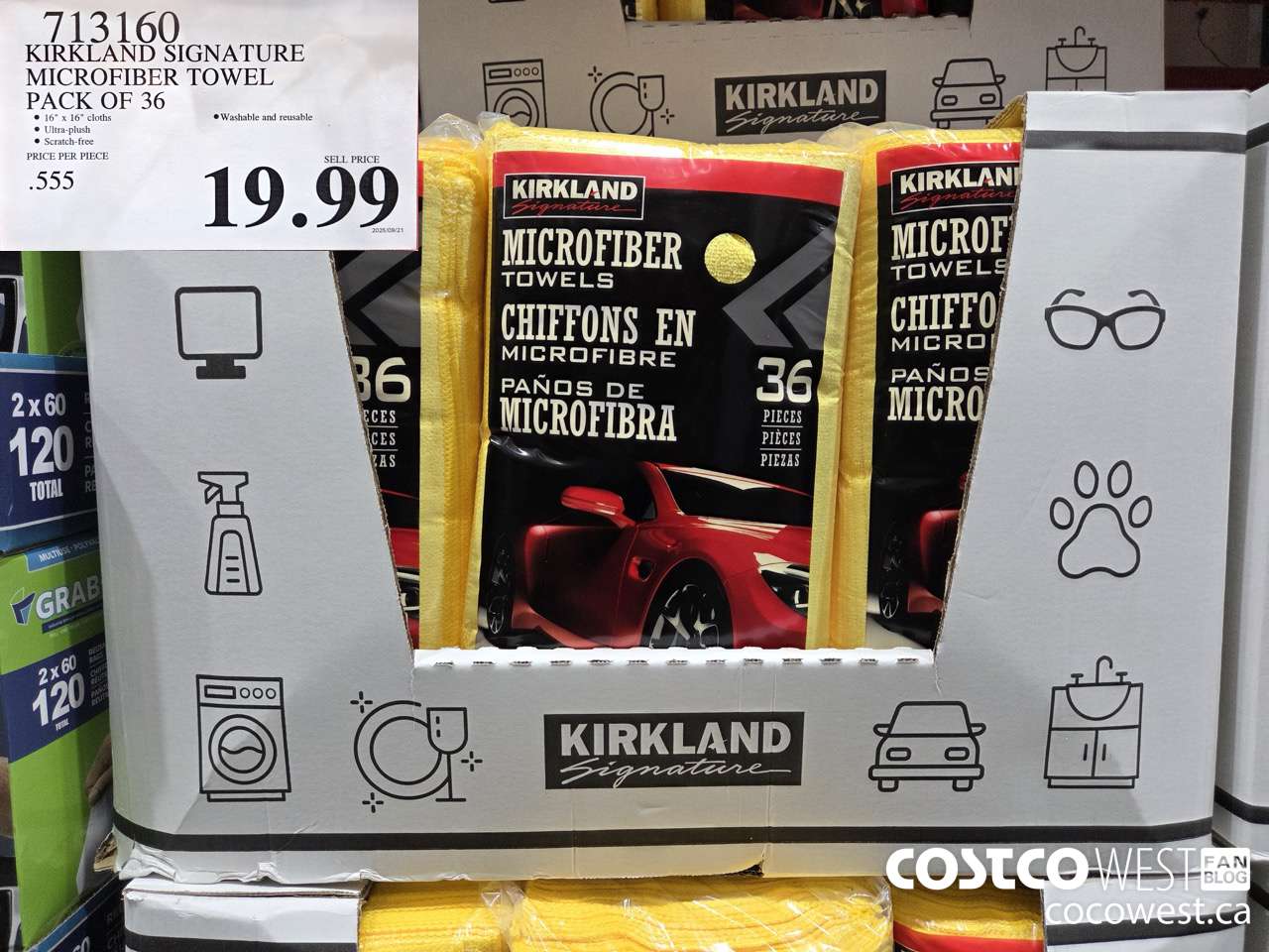 713160 KIRKLAND SIGNATURE MICROFIBER TOWEL PACK OF 36 16