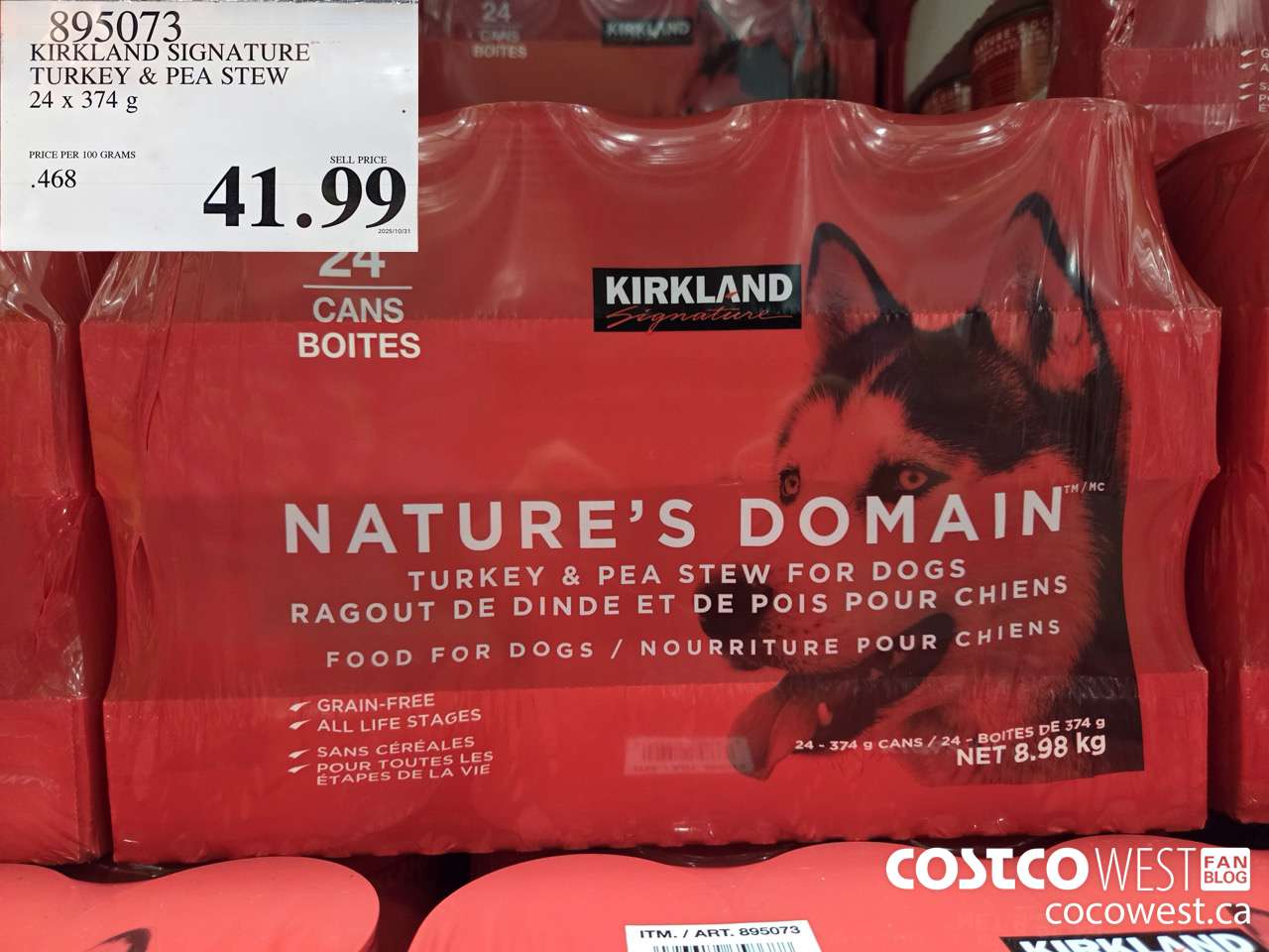 895073 KIRKLAND SIGNATURE NATURE'S DOMAIN STEW 24 X 374 ML $41.99