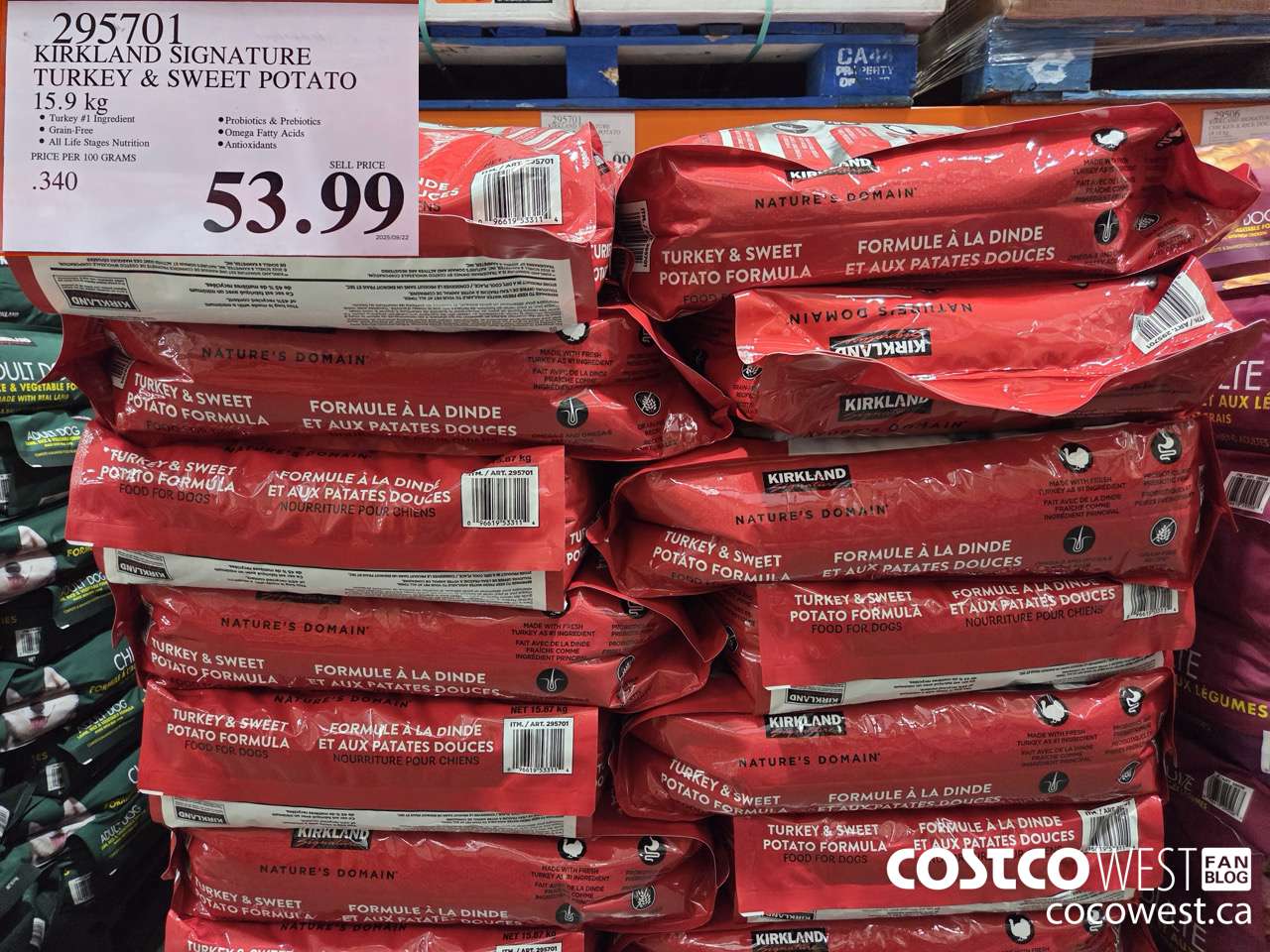 295701 KIRKLAND SIGNATURE NATURE'S DOMAIN TURKEY & SWEET POTATO 15.9 KG $53.99