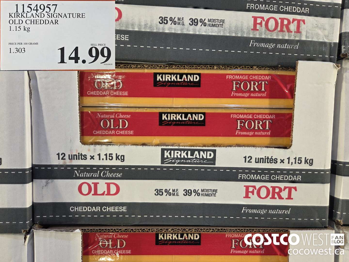 1154957 KIRKLAND SIGNATURE OLD CHEDDAR 1.15 kg $14.99