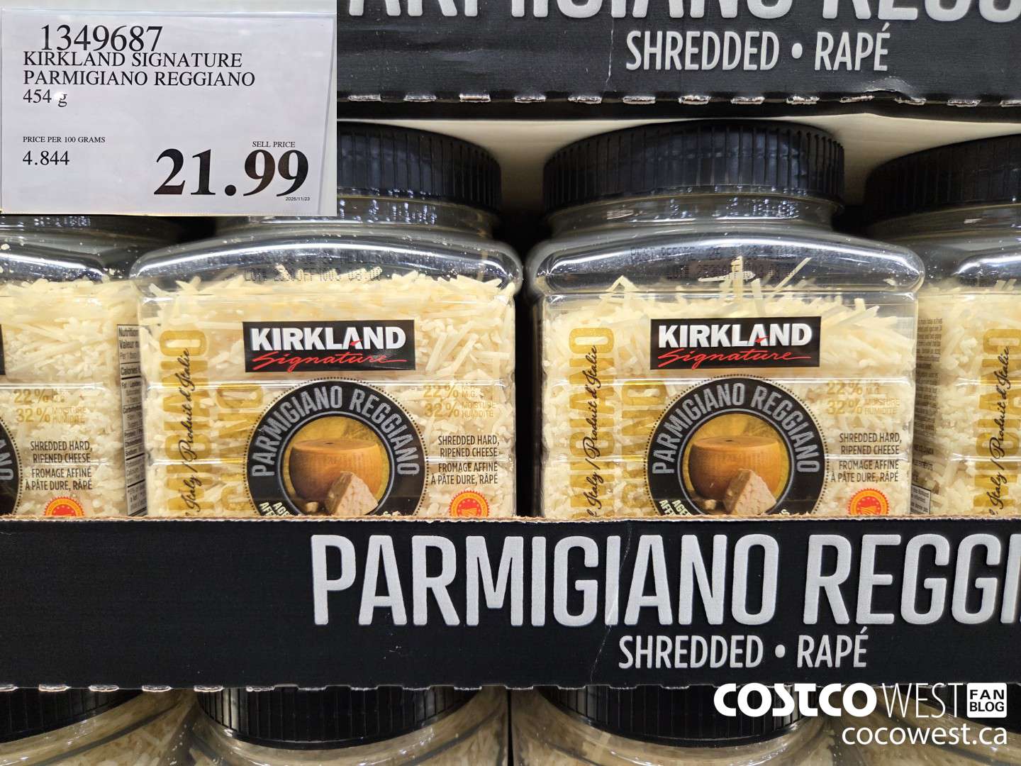 1349687 KIRKLAND SIGNATURE PARMIGIANO REGGIANO 454 g $21.99