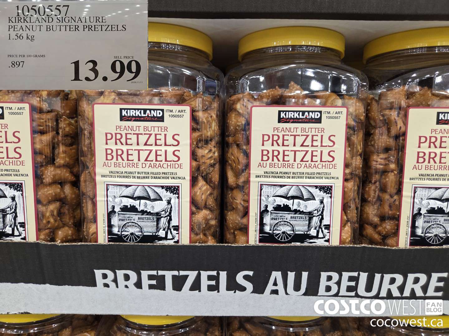 1050557 KIRKLAND SIGNATURE PEANUT BUTTER PRETZELS 1.56 kg $13.99