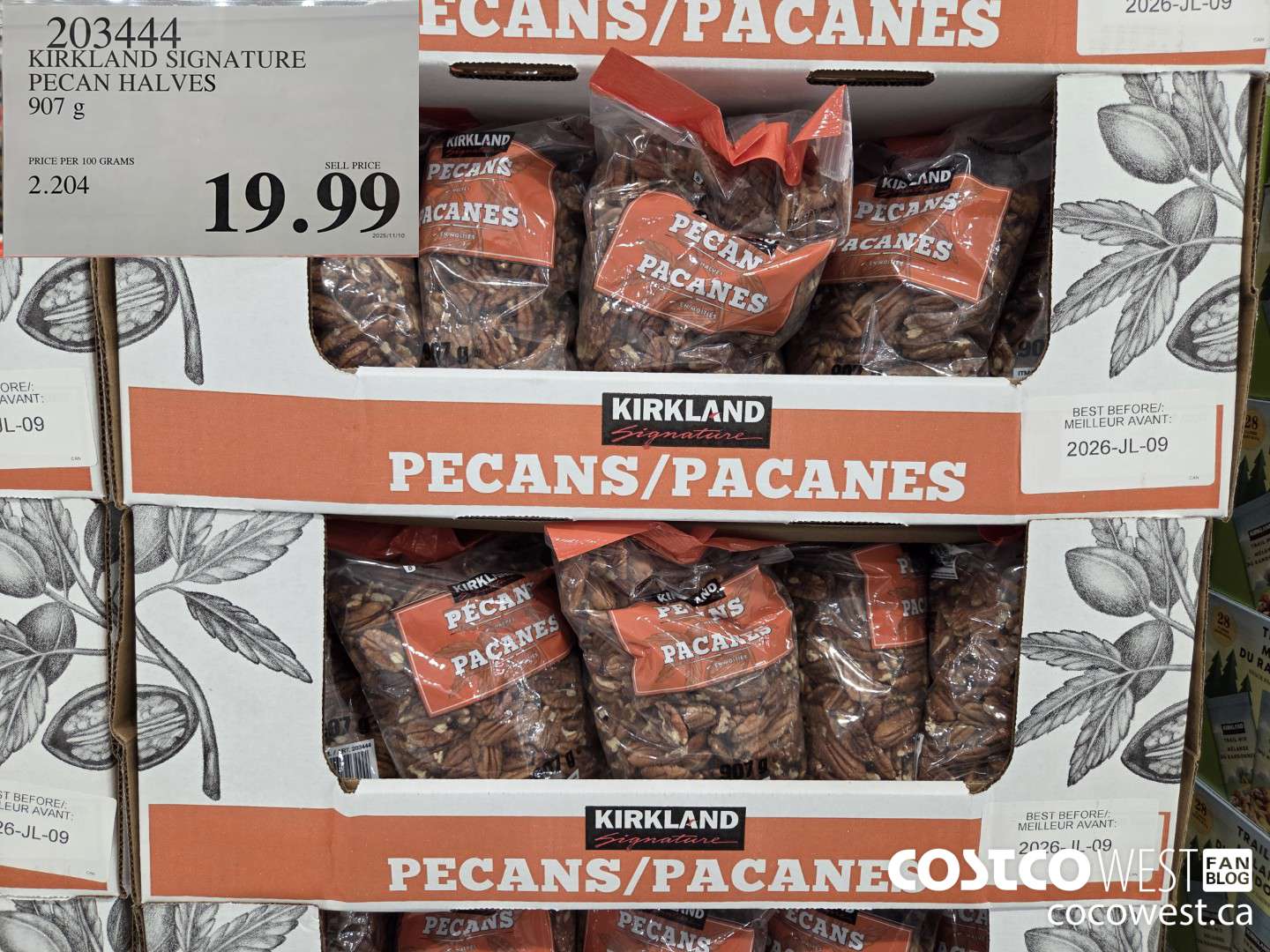 203444 KIRKLAND SIGNATURE PECAN HALVES 907g $19.99
