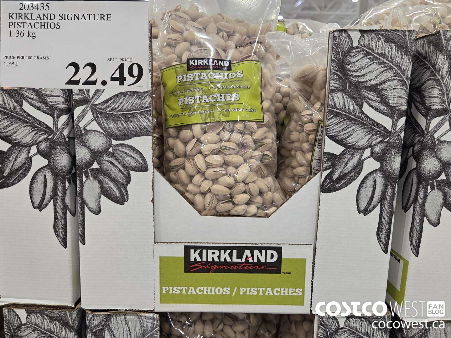 203435 KIRKLAND SIGNATURE PISTACHIOS 1.36 kg $22.49