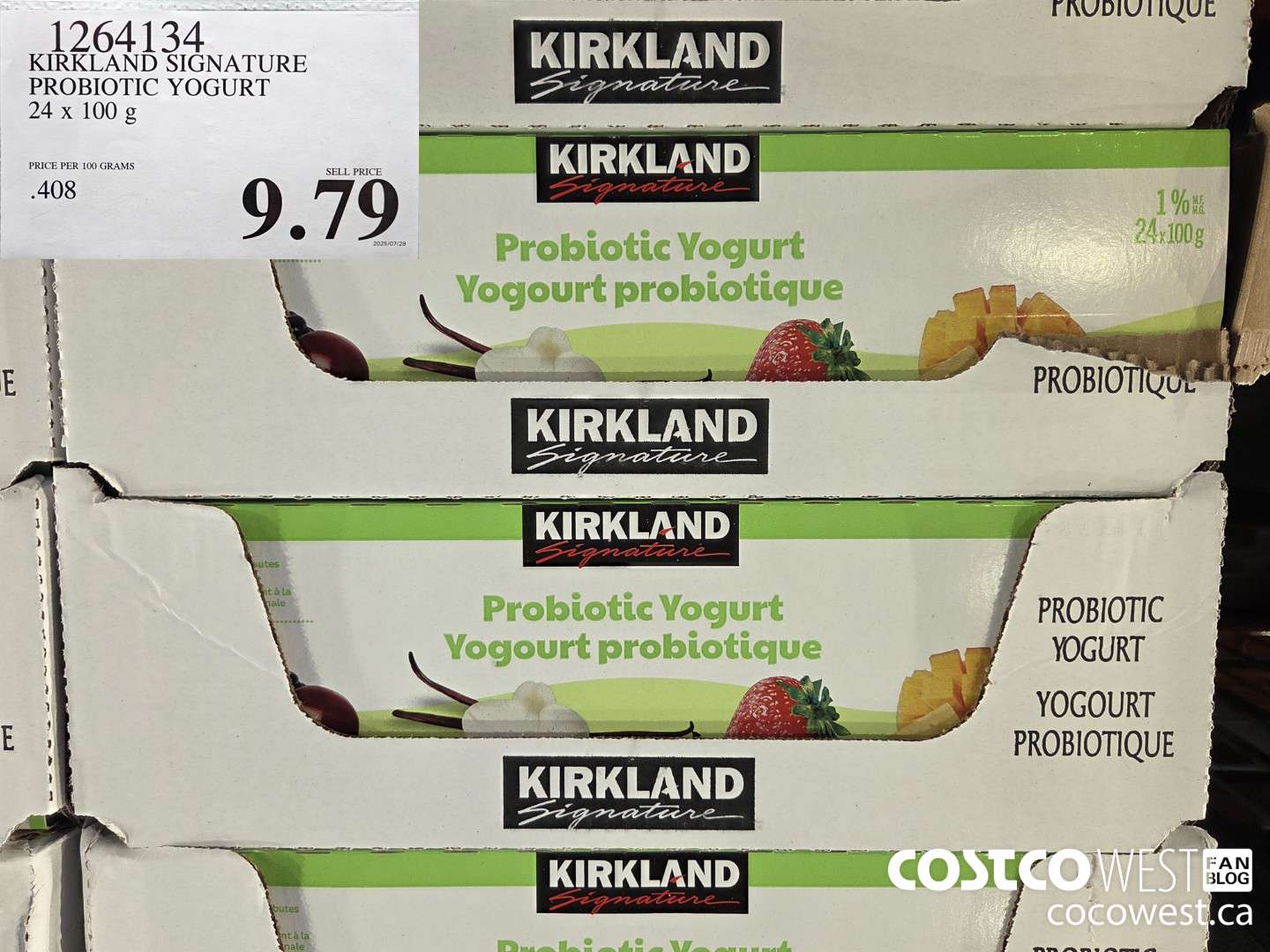 1264134 KIRKLAND SIGNATURE PROBIOTIC YOGURT 24 x 100 g $9.79
