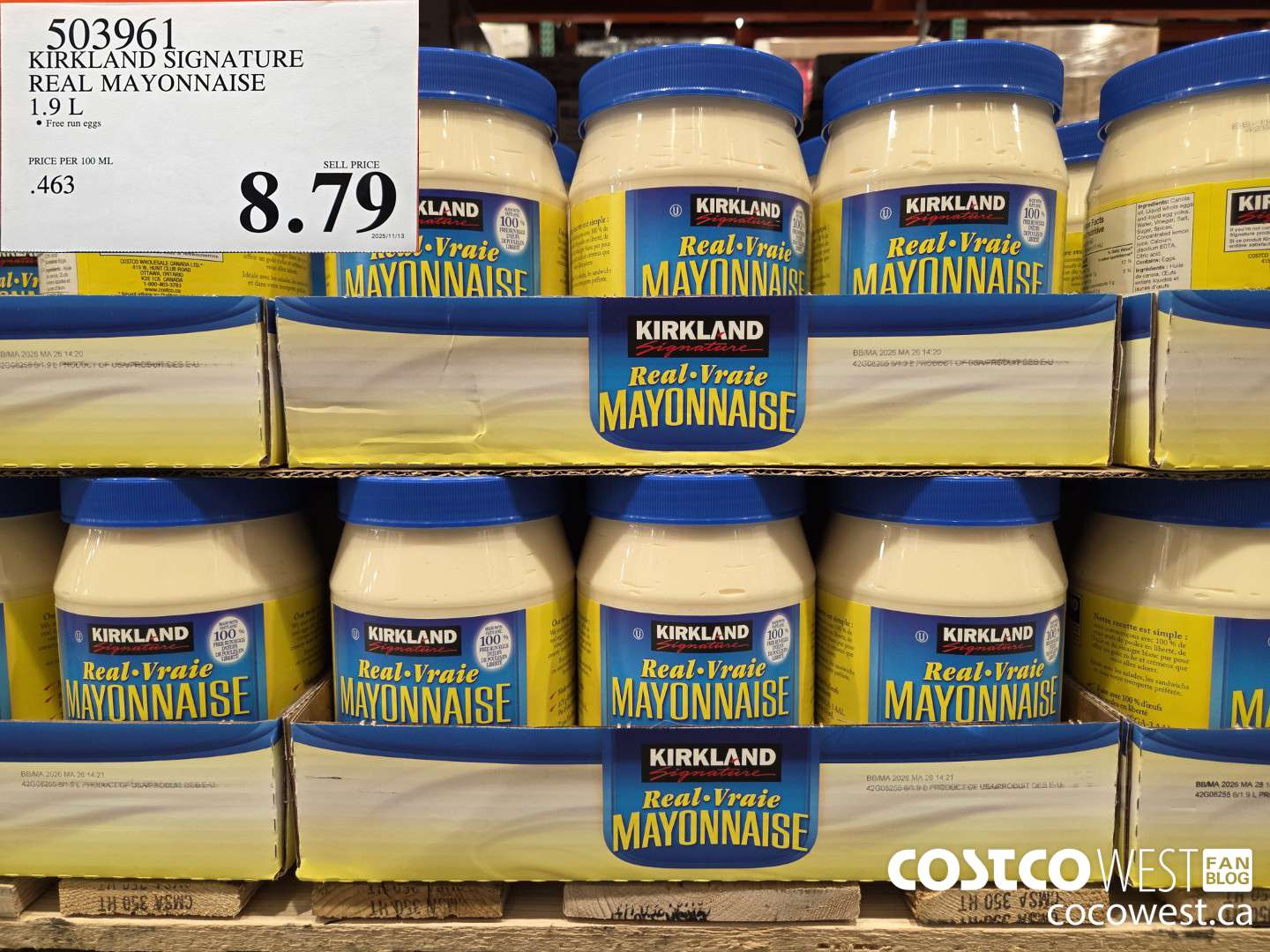 503961 KIRKLAND SIGNATURE REAL MAYONNAISE 1.9 L $8.79