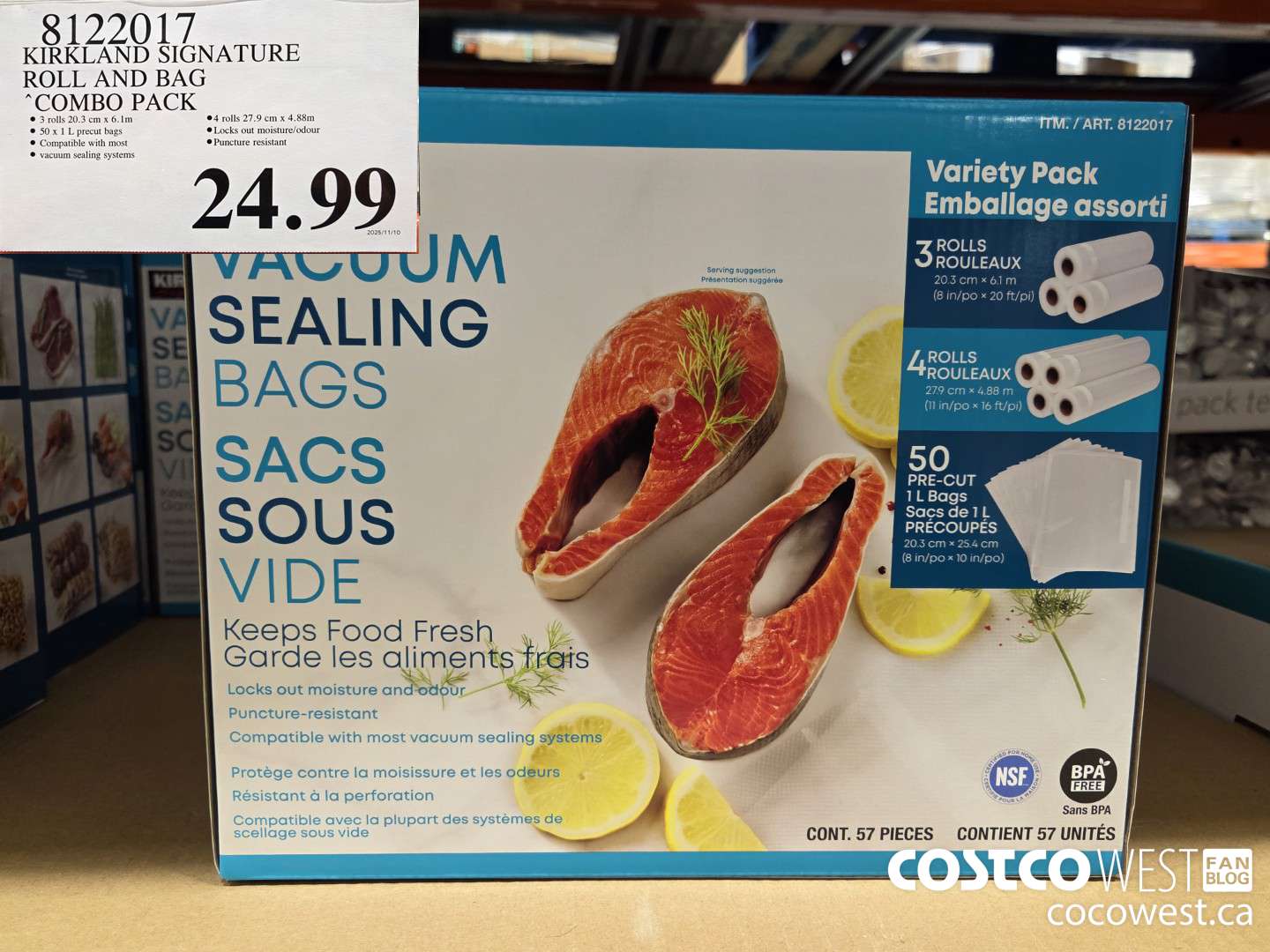 8122017 KIRKLAND SIGNATURE ROLL AND BAG COMBO PACK $24.99