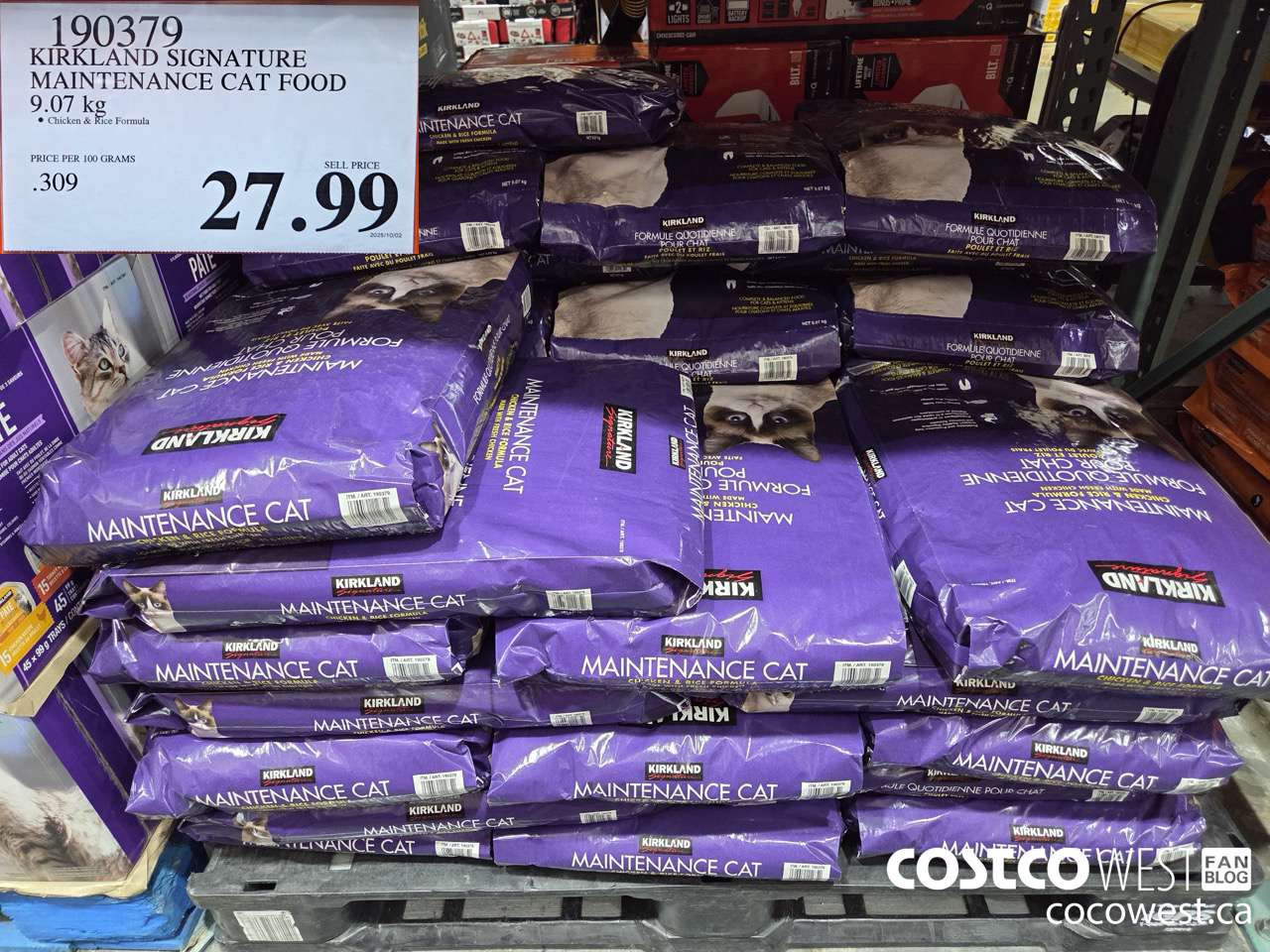 190379 KIRKLAND SIGNATURE SUPER PREMIUM CAT FOOD 9.07 KG $27.99