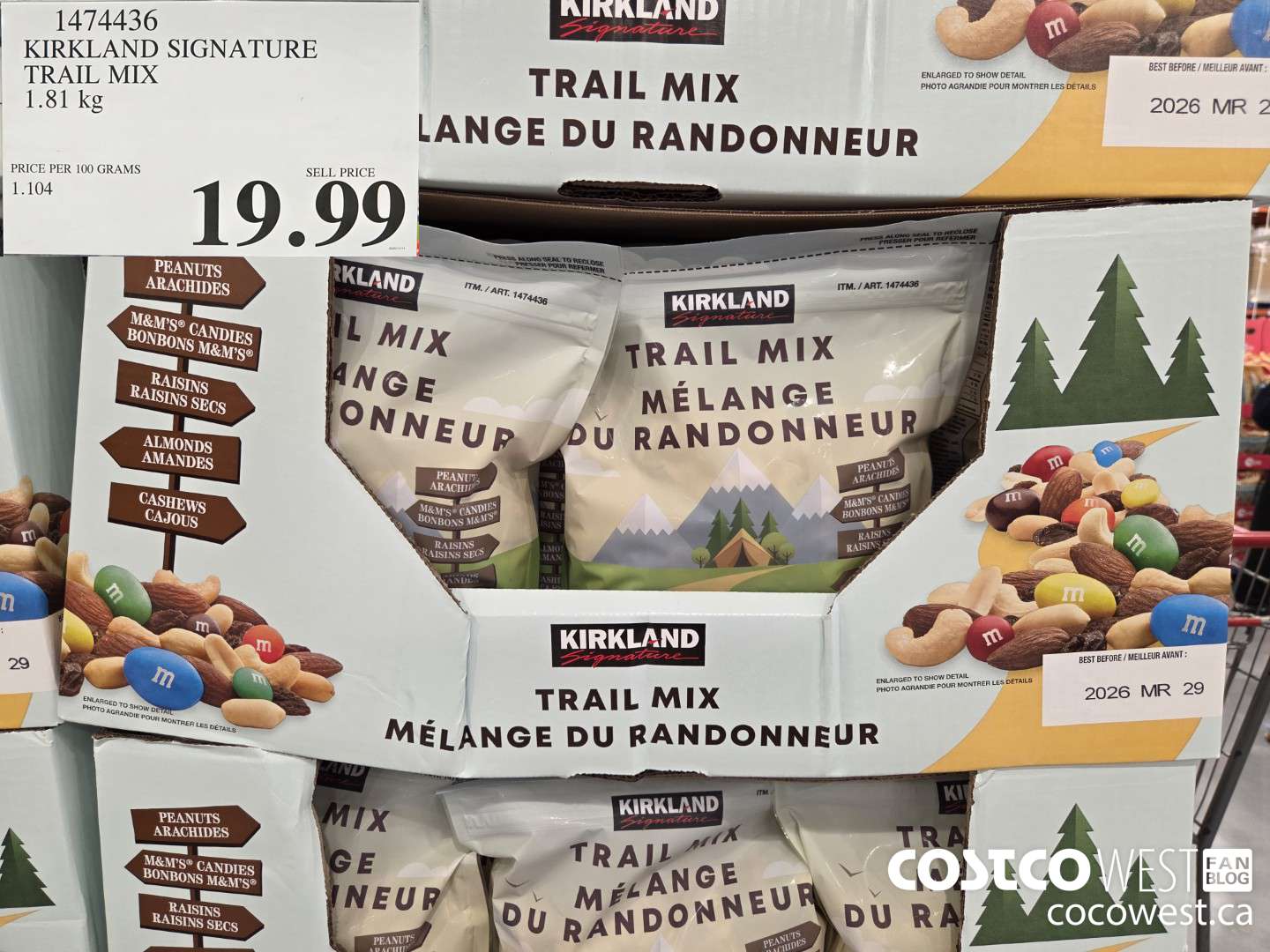 1474436 KIRKLAND SIGNATURE TRAIL MIX 1.81 kg $19.99