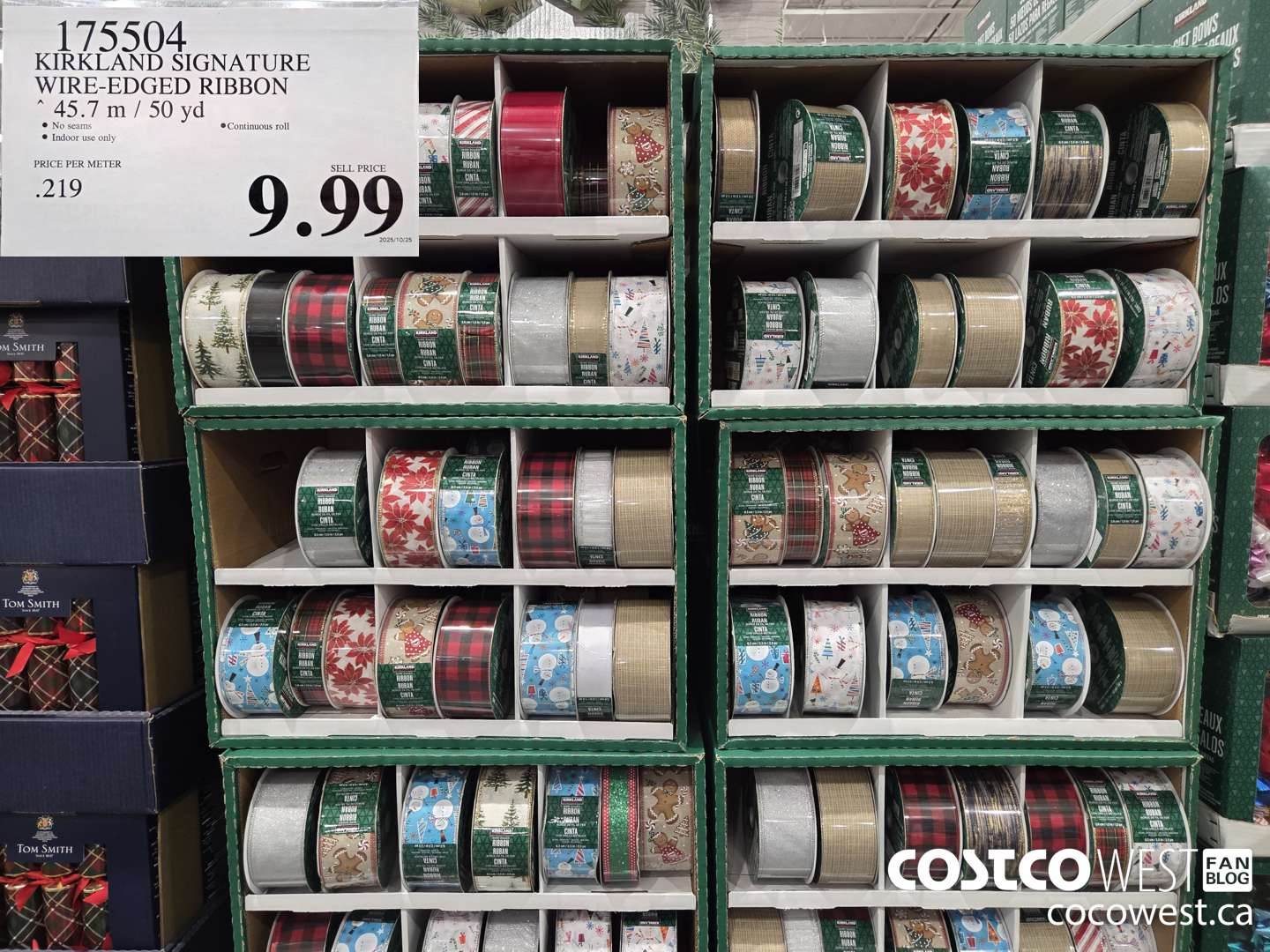 175504 KIRKLAND SIGNATURE WIRE-EDGED RIBBON 45.7M / 50 YD $9.99