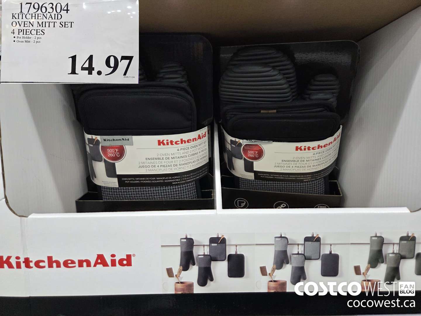 1796304 KITCHENAID OVEN MITT SET 4 PIECES $14.97