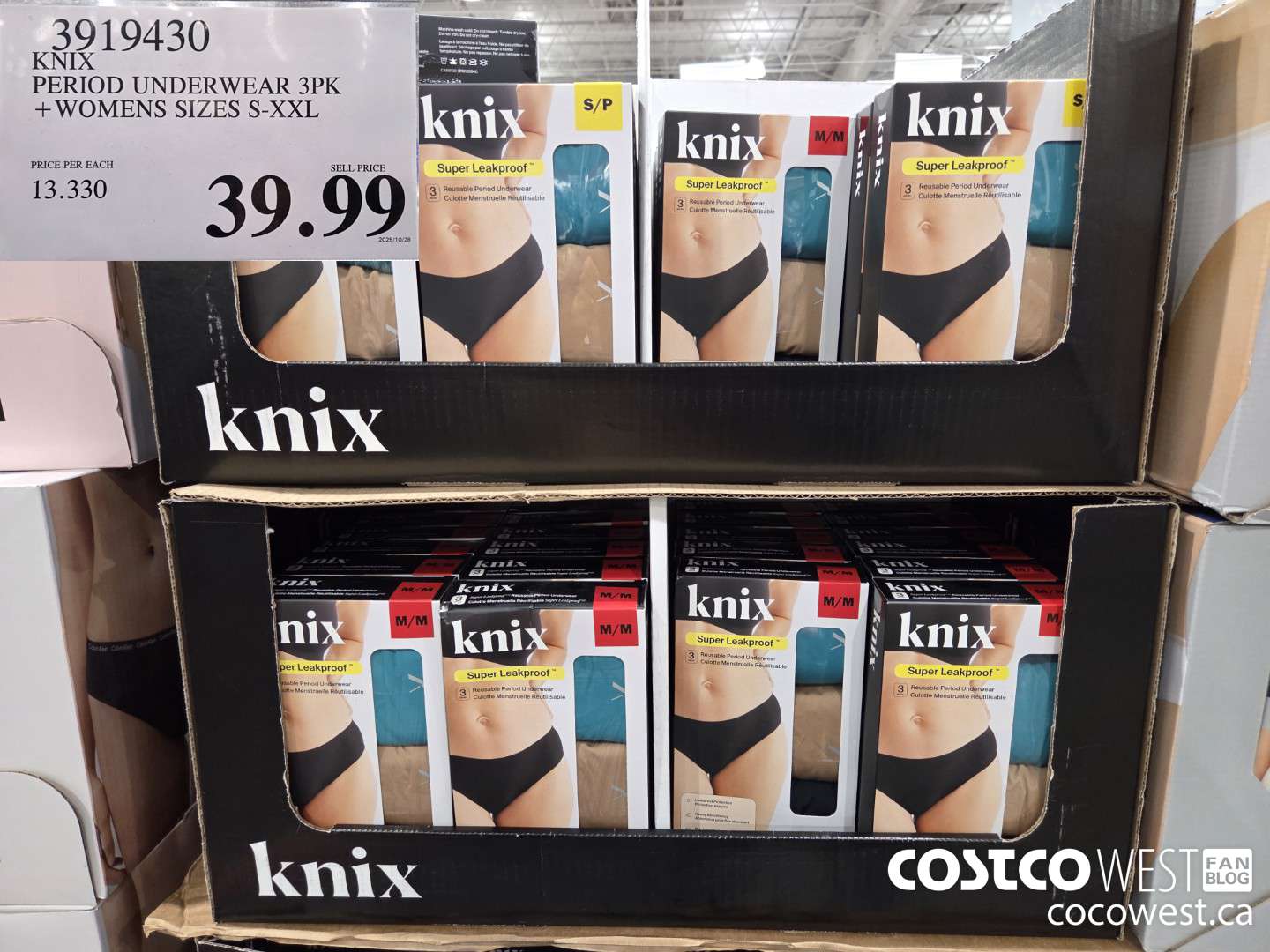 3919430 KNIX PERIOD UNDERWEAR 3PK WOMENS SIZES S-XXL $39.99