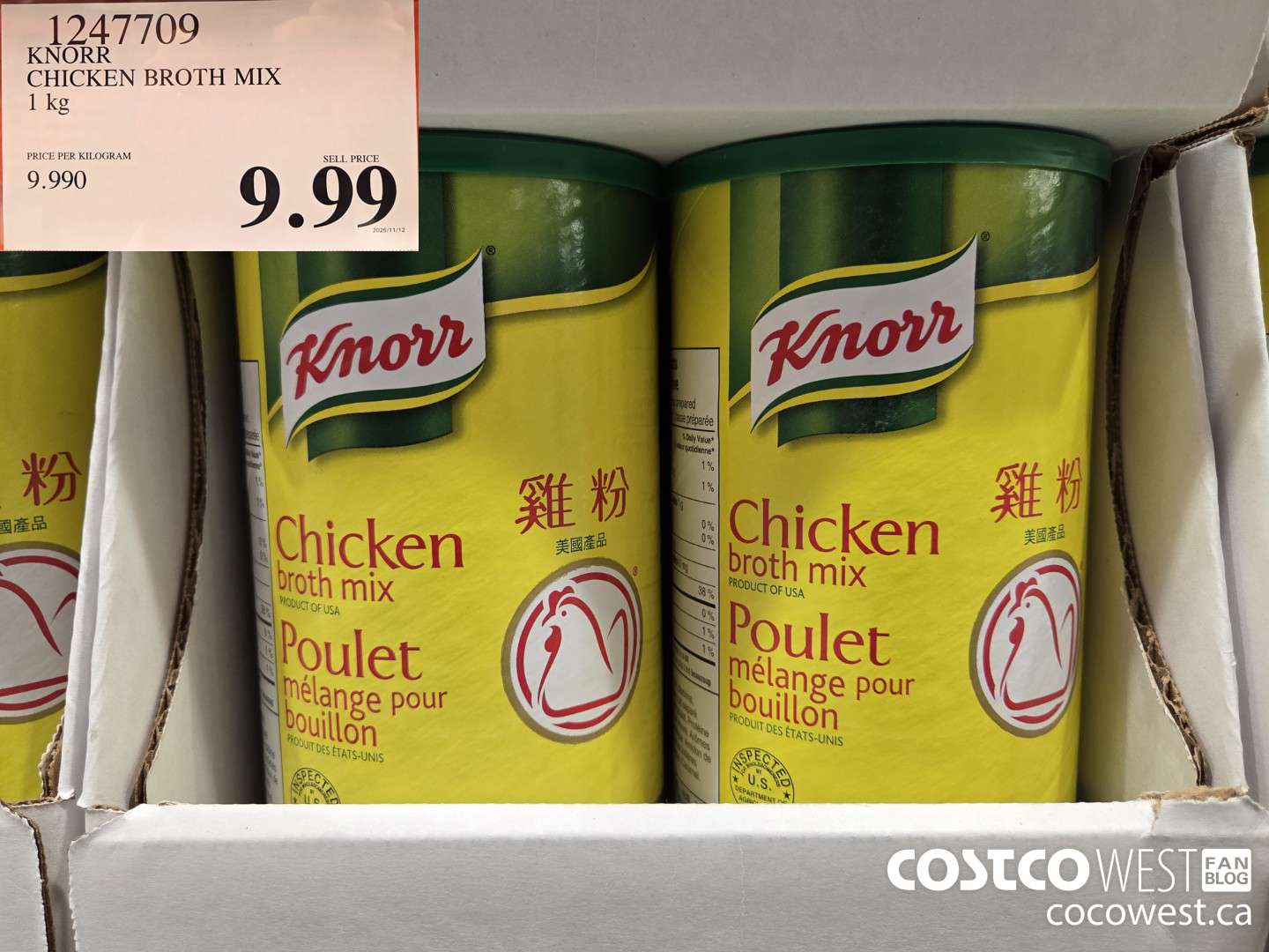 1247709 KNORR CHICKEN BROTH 1KG $9.99