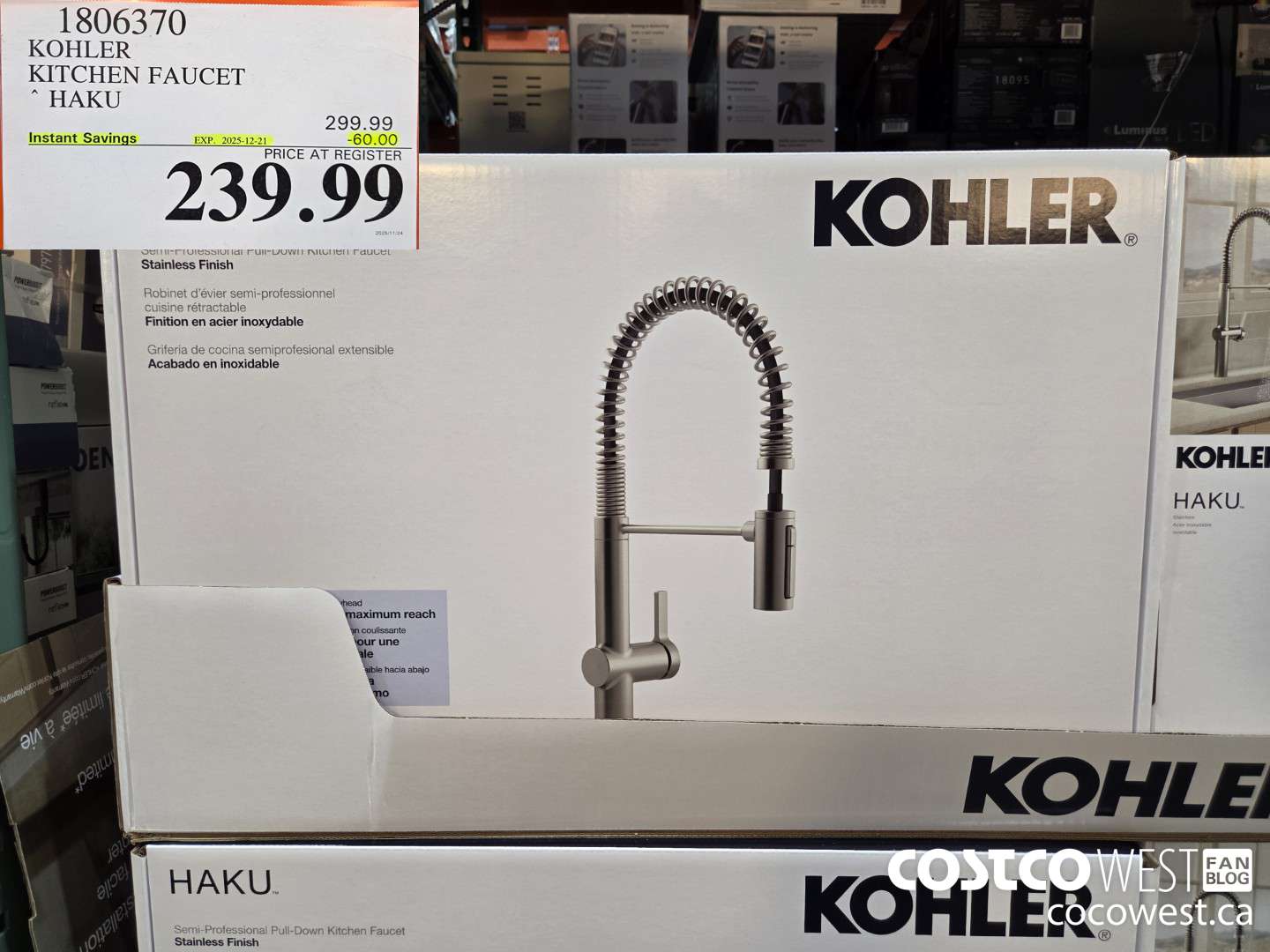 1806370 KOHLER KITCHEN FAUCET HAKU ($60.00 INSTANT SAVINGS EXPIRES ON 2025-12-21) $239.99