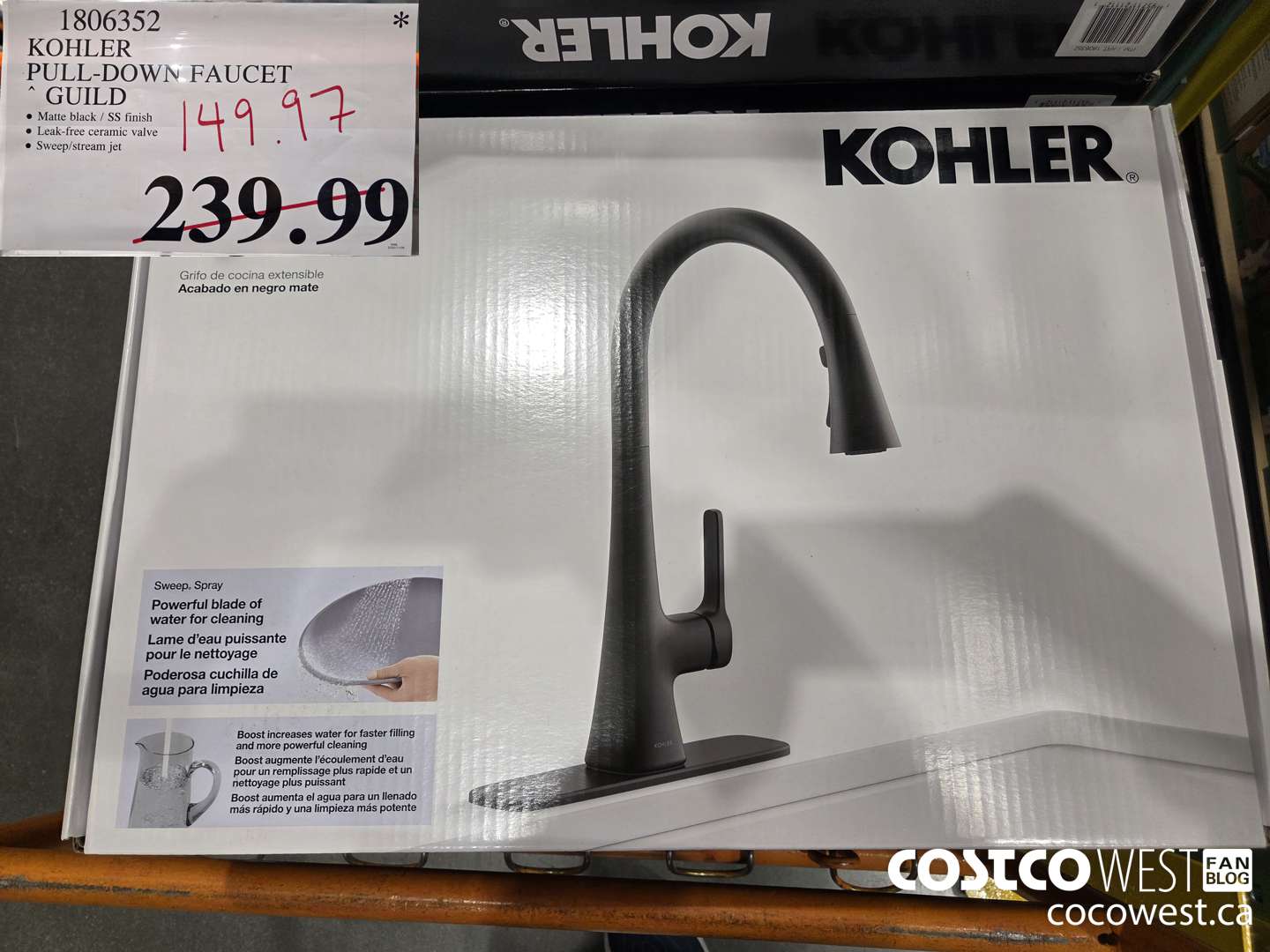 1806352 KOHLER PULL-DOWN FAUCET GUILD $149.97