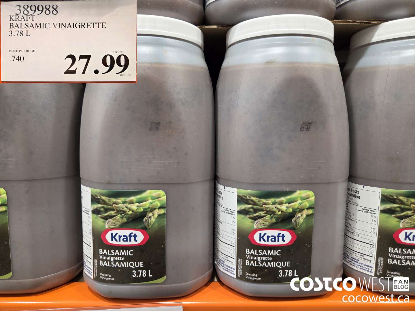 389988 KRAFT BALSAMIC VINAIGRETTE 3.78 L $27.99