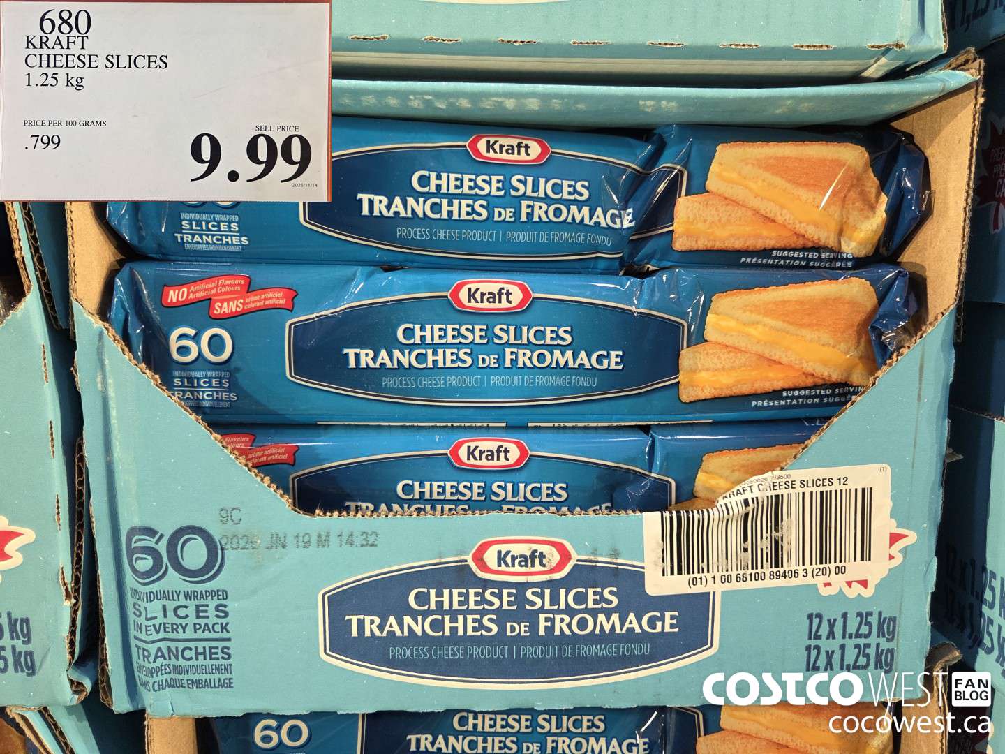 680 KRAFT CHEESE SLICES 1.25 kg $9.99