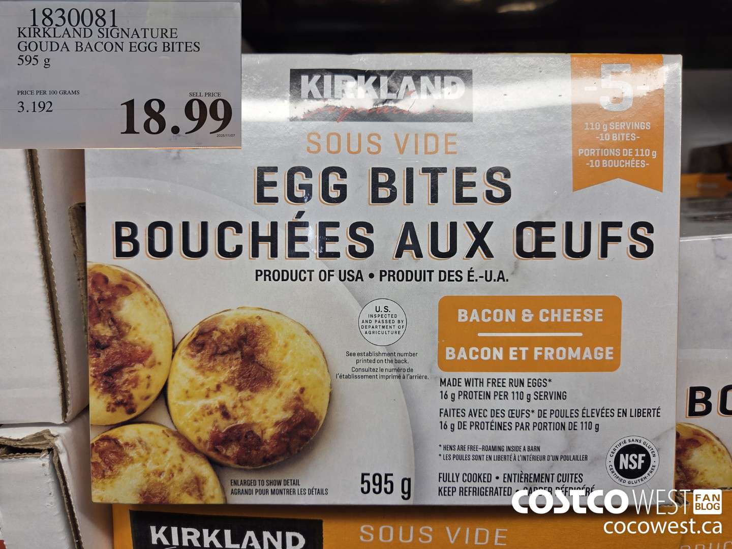 1830081 KS BACON & GOUDA EGG BITES 21 OZ $18.99