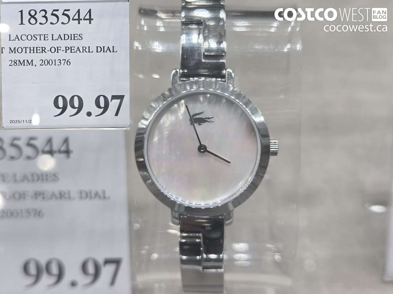 1835544 LACOSTE LADIES MOTHER-OF-PEARL DIAL 28MM, 2001376 $99.97