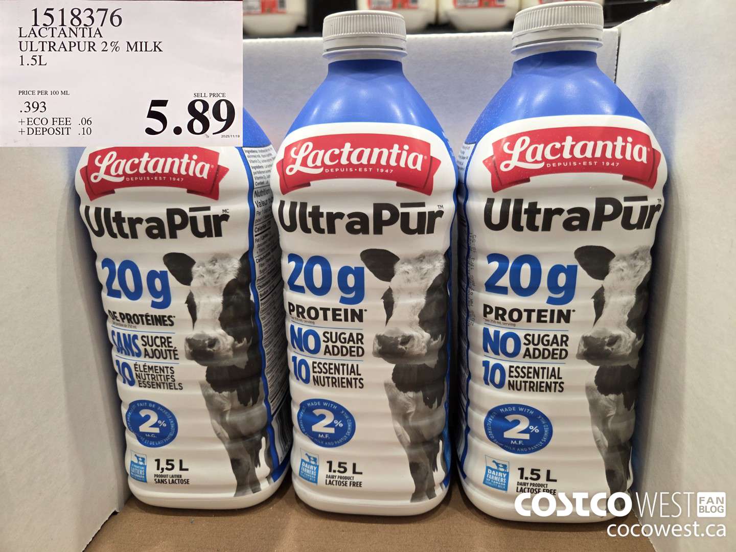 1518376 LACTANTIA ULTRAPUR 2% MILK 1.5L $5.89