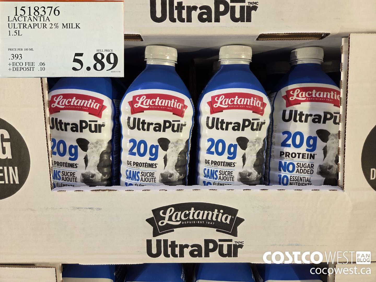 1518376 LACTANTIA ULTRAPUR 2% MILK 1.5L $5.89