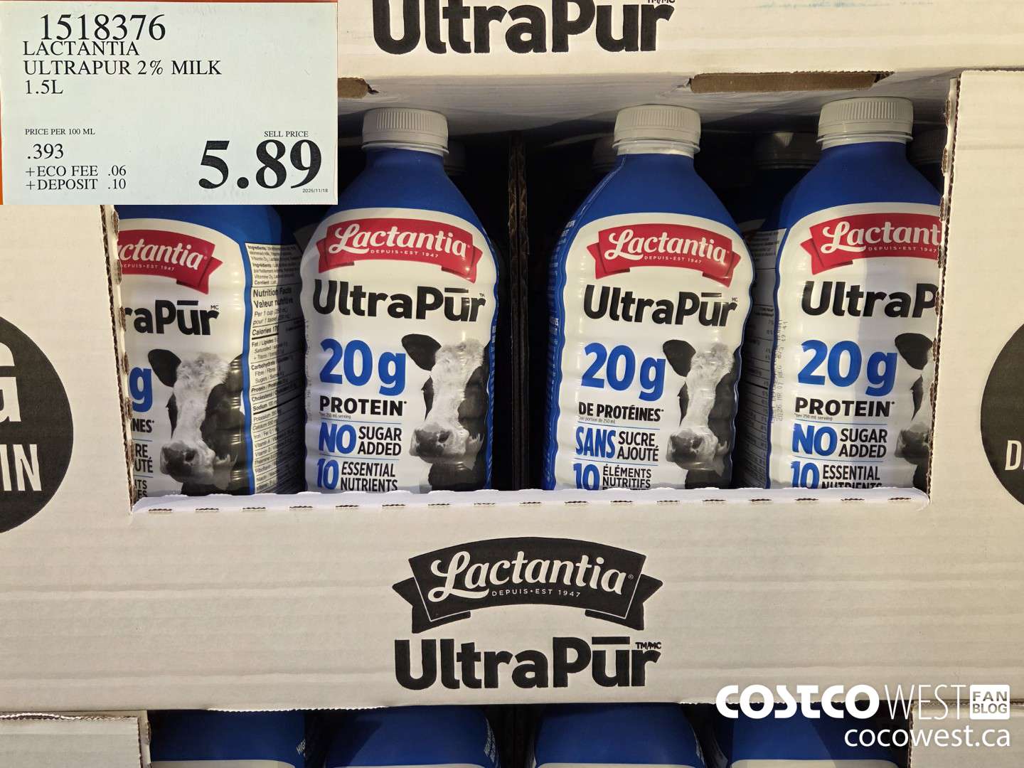 1518376 LACTANTIA ULTRAPUR 2% MILK 1.5L $5.89