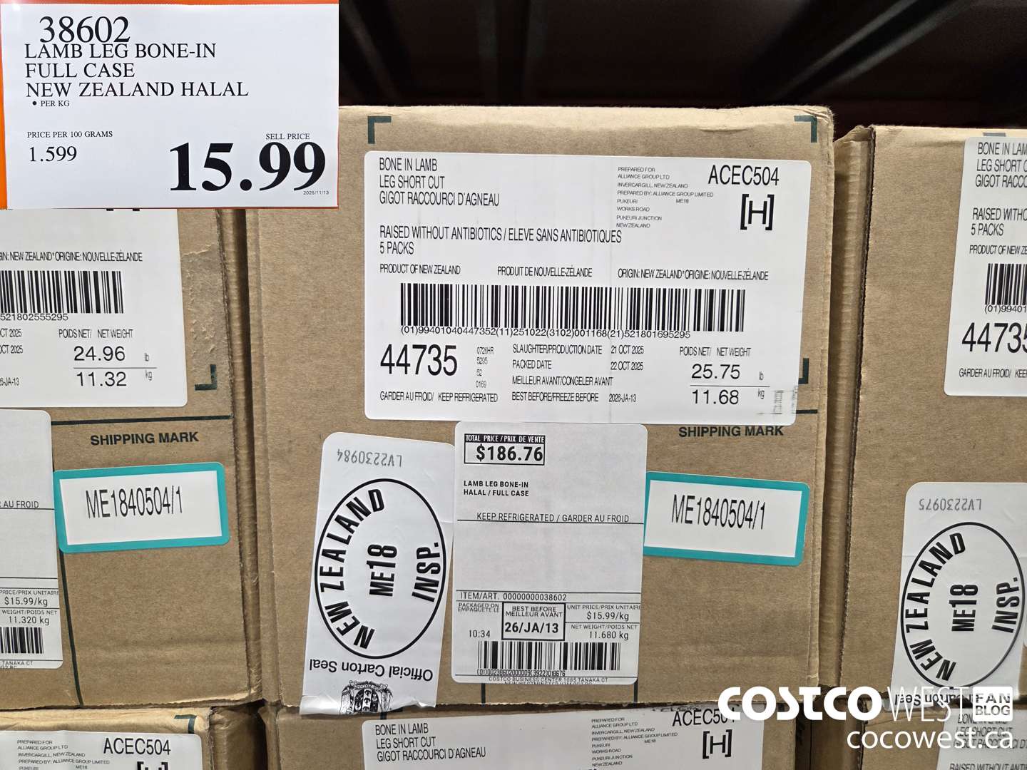 38602 LAMB LEG BONE-IN FULL CASE NEW ZEALAND HALAL $15.99