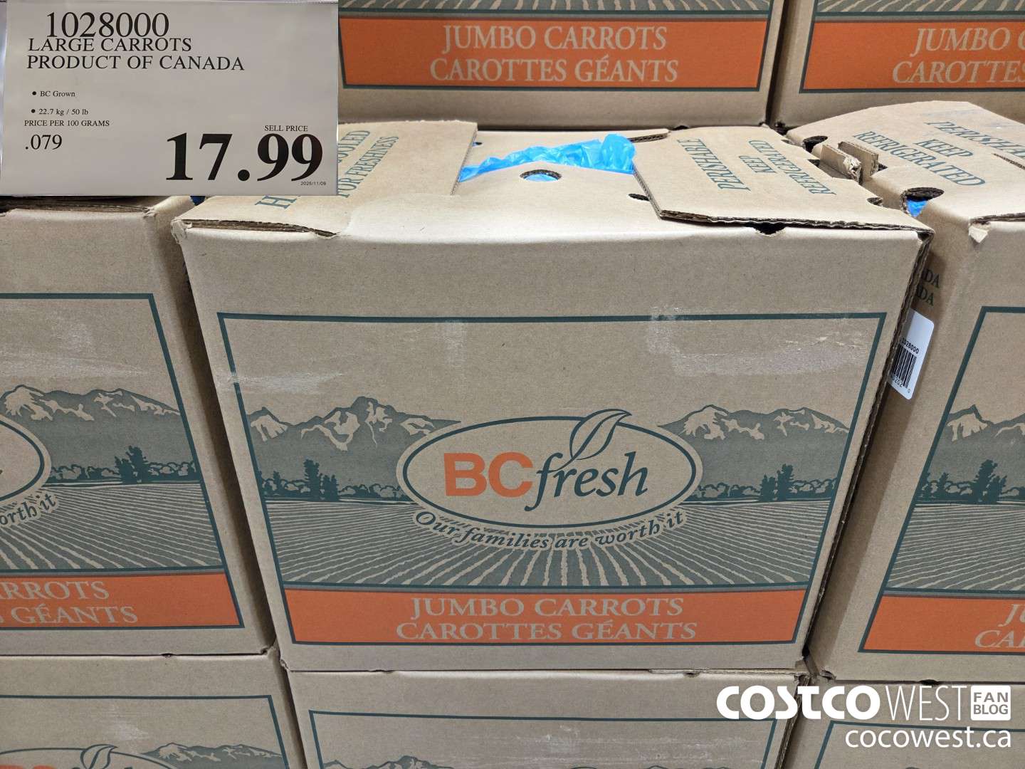 1028000 LARGE CARROTS PRODUCT OF CANADA $17.99