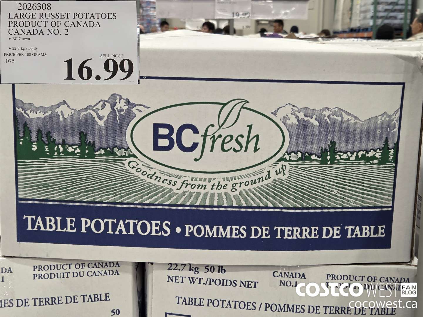 2026308 LARGE RUSSET POTATOES PRODUCT OF CANADA CANADA NO. 2 $16.99