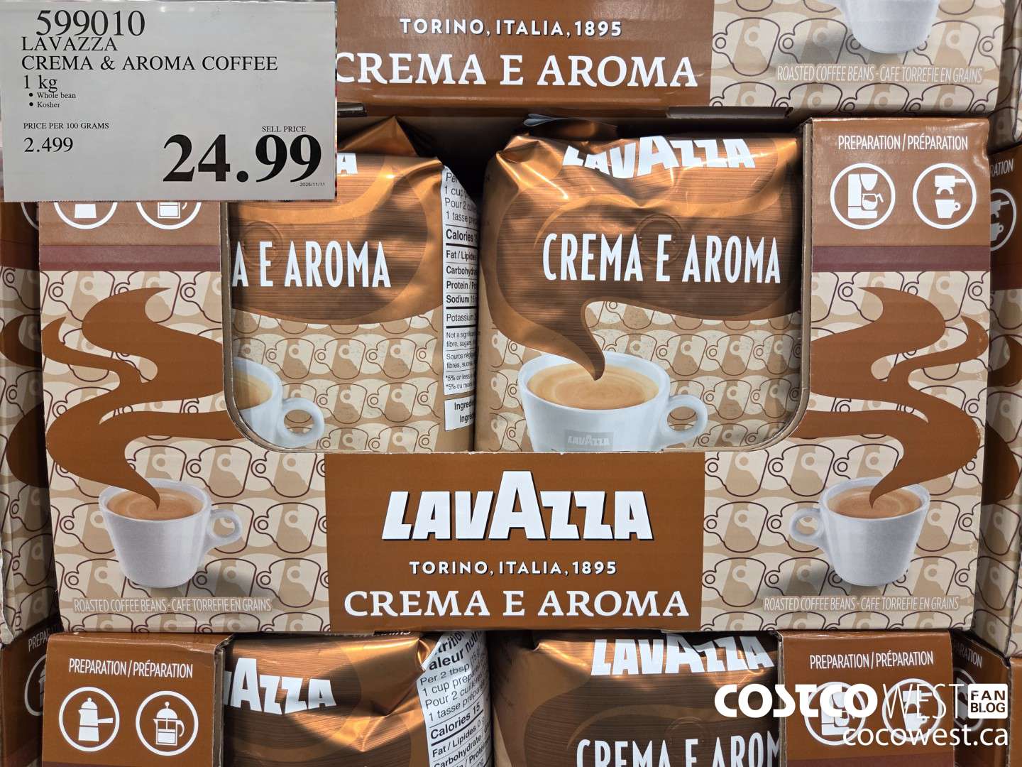 599010 LAVAZZA CREMA & AROMA COFFEE 1 kg $24.99