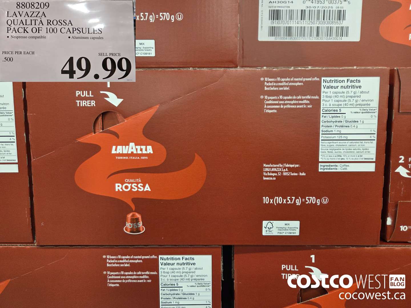 8808209 LAVAZZA QUALITA ROSSA PACK OF 100 CAPSULES $49.99