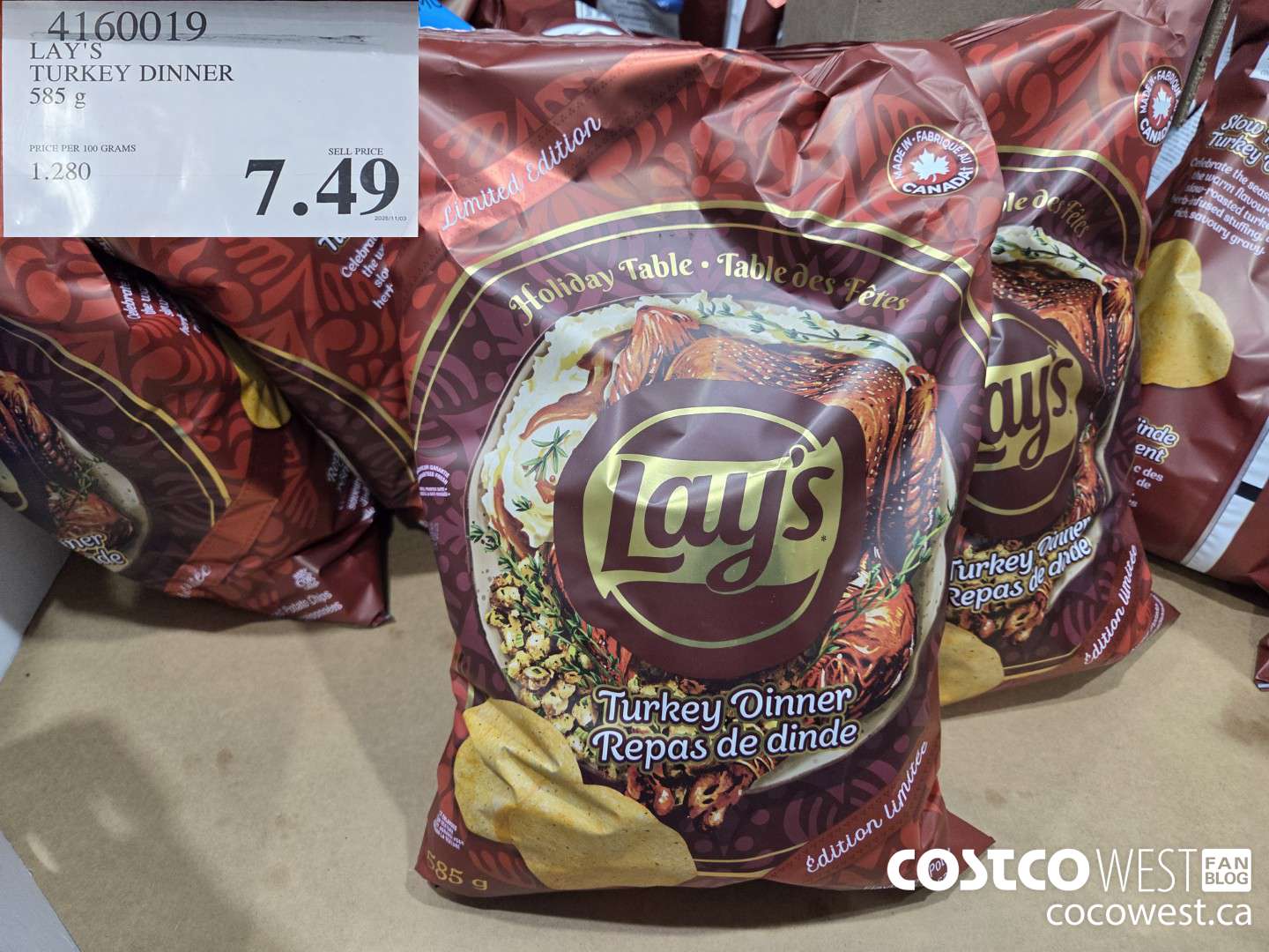 4160019 LAY'S TURKEY DINNER 585 g $7.49