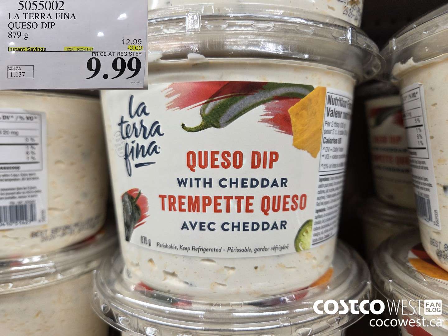 5055002 LA TERRA FINA QUESO DIP 879 g ($3.00 INSTANT SAVINGS EXPIRES ON 2025-11-23) $9.99
