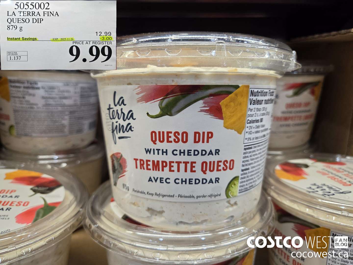 5055002 LA TERRA FINA QUESO DIP 879 g ($3.00 INSTANT SAVINGS EXPIRES ON 2025-11-26) $9.99