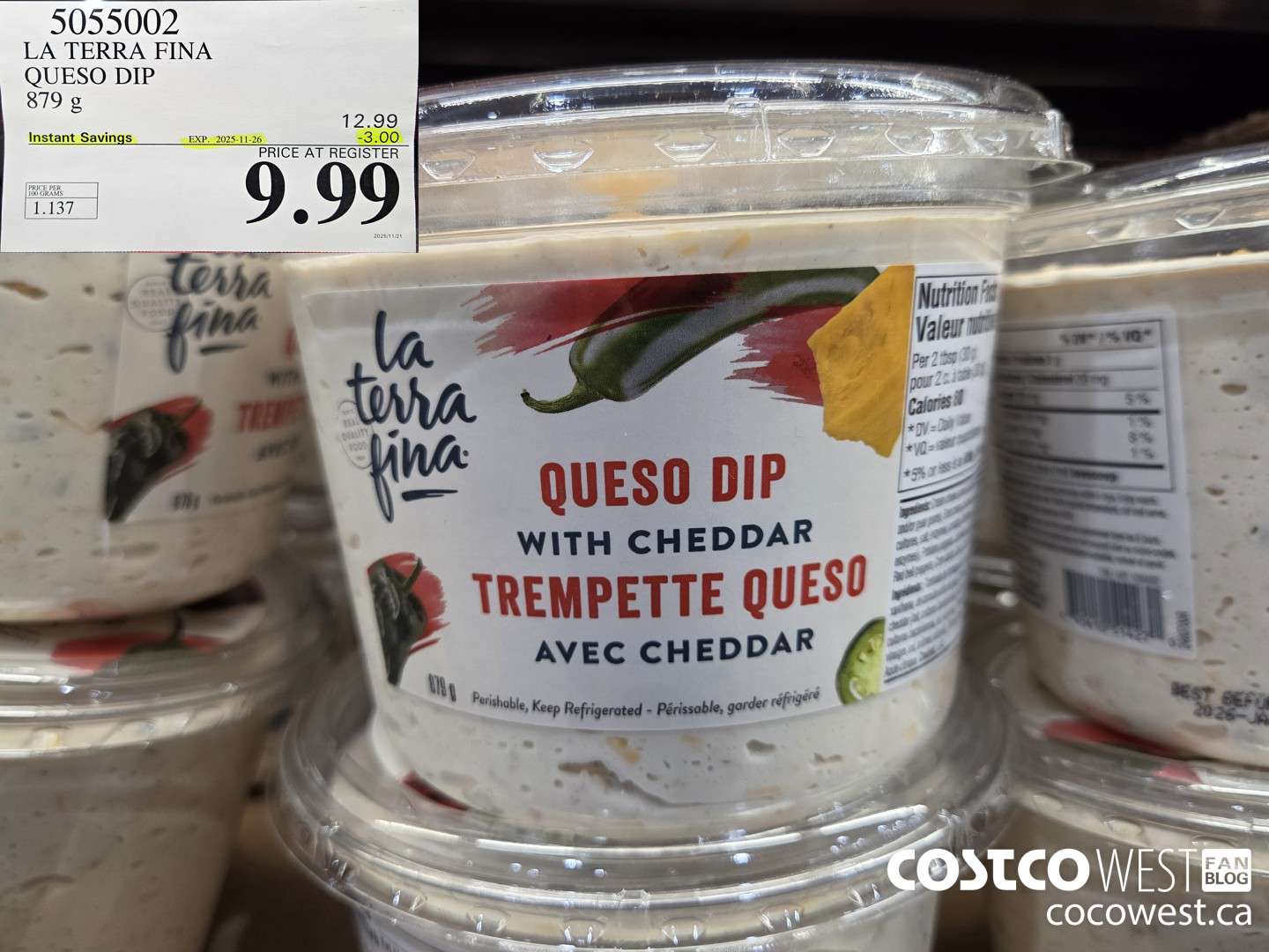 5055002 LA TERRA FINA QUESO DIP 879 g ($3.00 INSTANT SAVINGS EXPIRES ON 2025-11-26) $9.99
