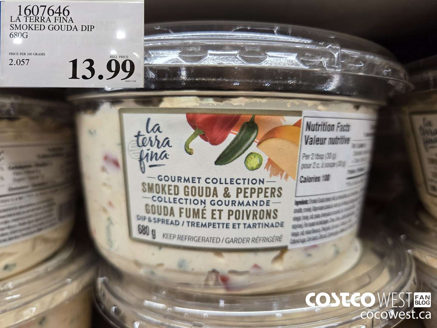 1607646 LA TERRA FINA SMOKED GOUDA DIP 680g $13.99
