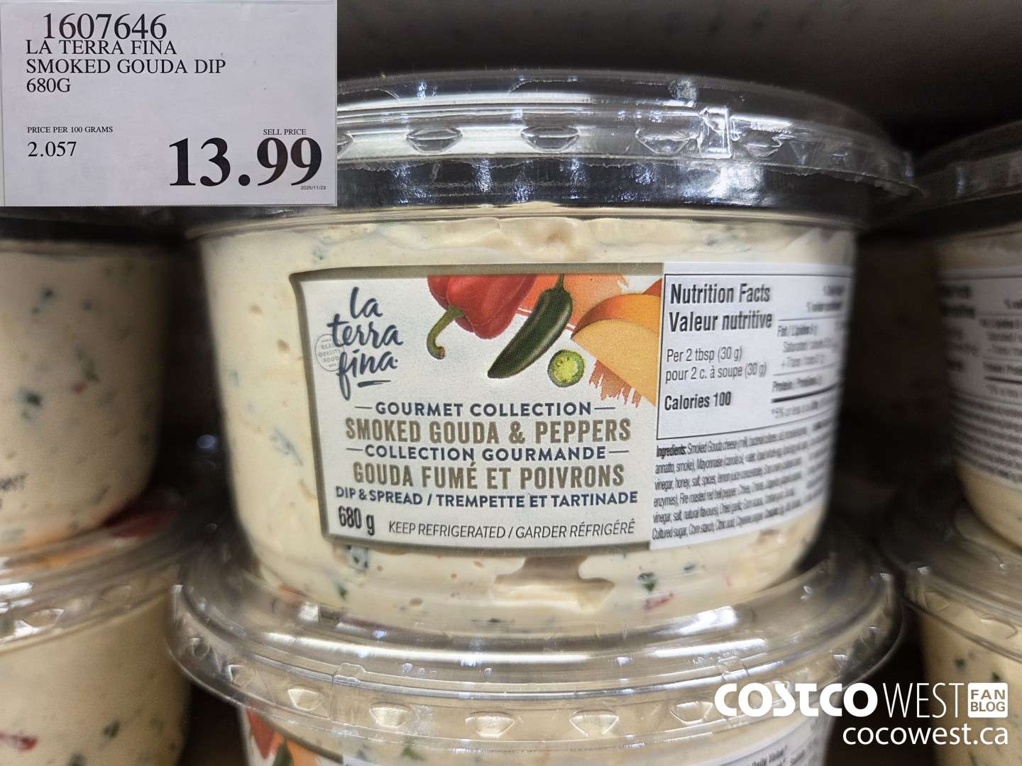 1607646 LA TERRA FINA SMOKED GOUDA DIP 680g $13.99