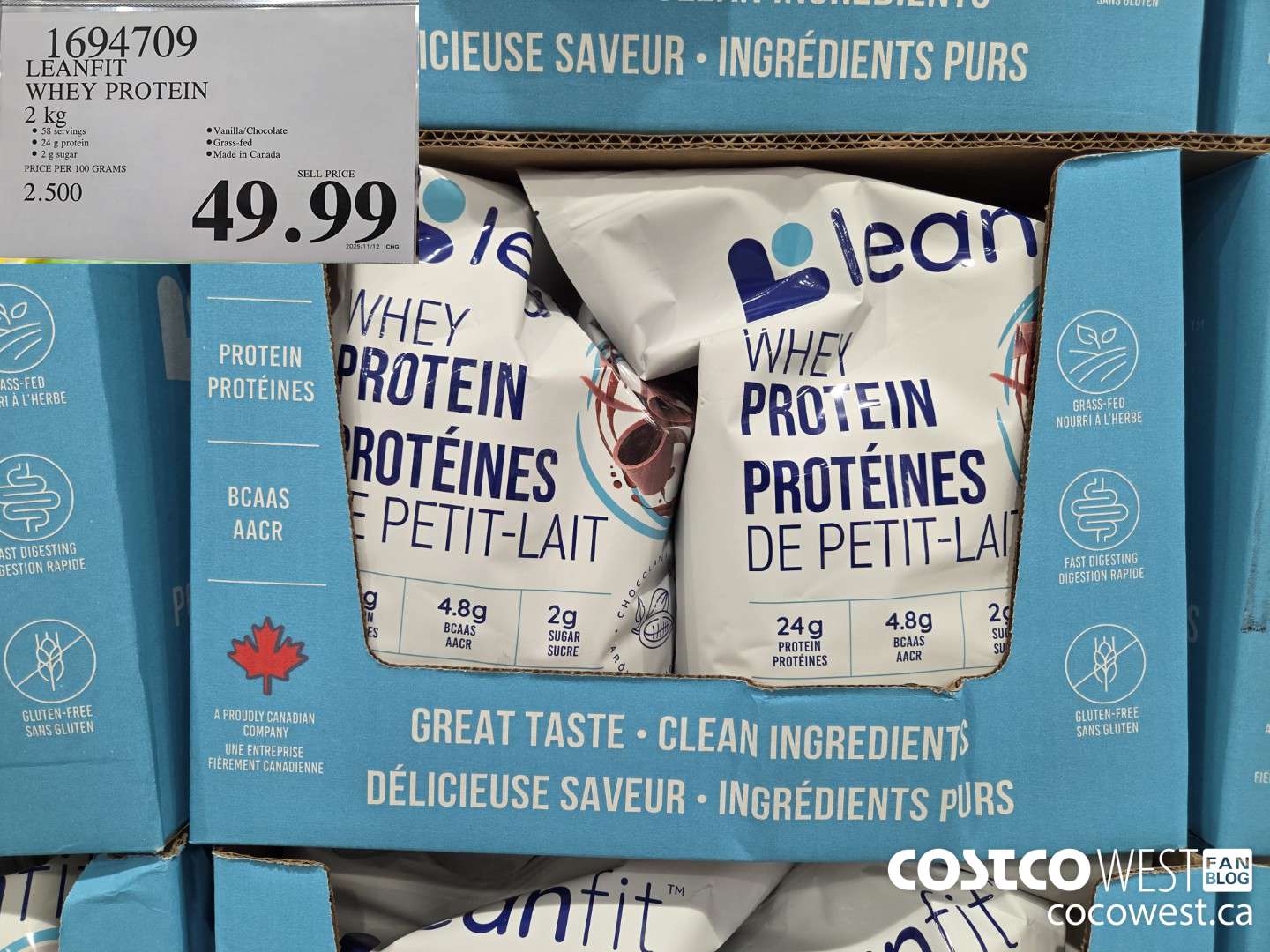 1694709 LEANFIT NATURALS WHEY PROTEIN VANILLA 2 KG $49.99