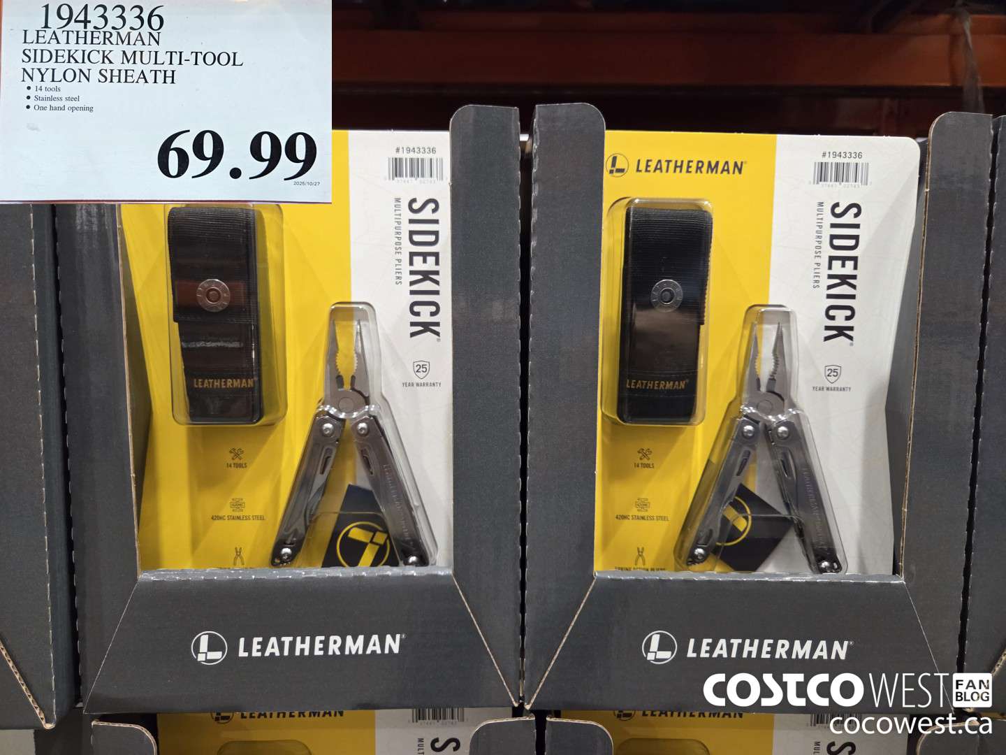 1943336 LEATHERMAN SIDEKICK MULTI-TOOL NYLON SHEATH $69.99