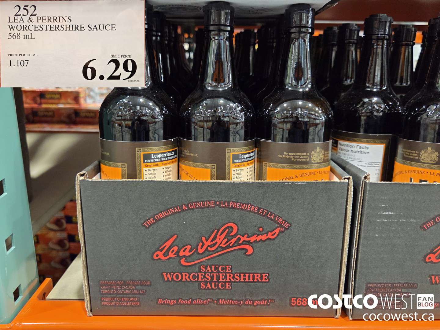 252 LEA & PERRINS WORCESTERSHIRE SAUCE 568 mL $6.29