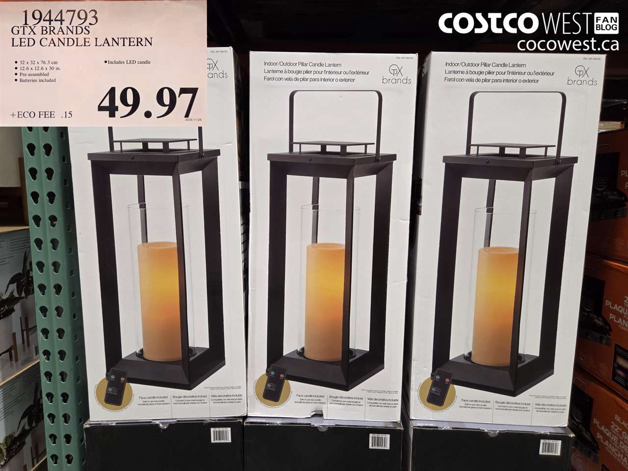 1944793 LED CANDLE LANTERN $49.97