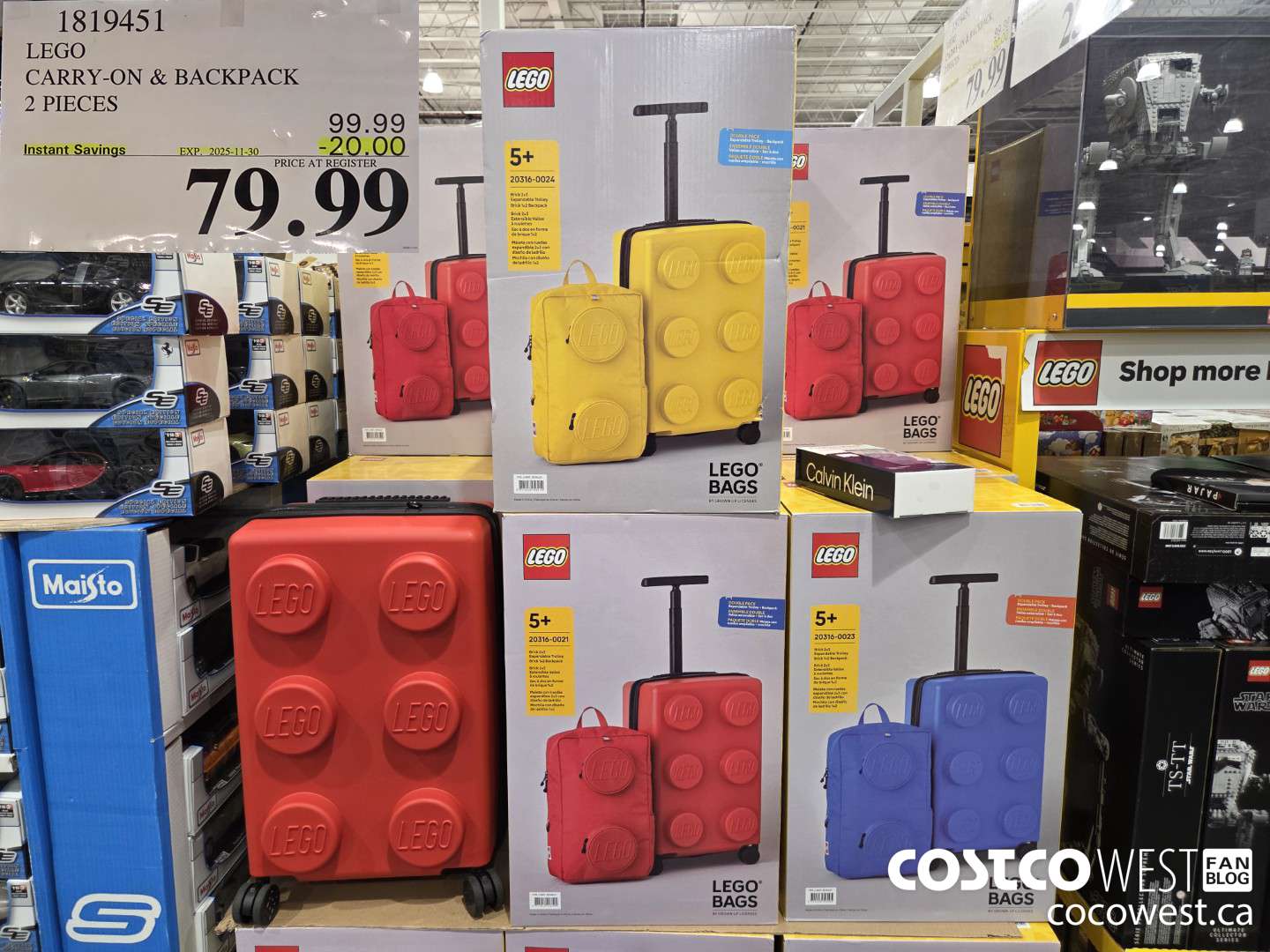 1819451 LEGO CARRY-ON & BACKPACK 2 PIECES ($20.00 INSTANT SAVINGS EXPIRES ON 2025-11-30) $79.99