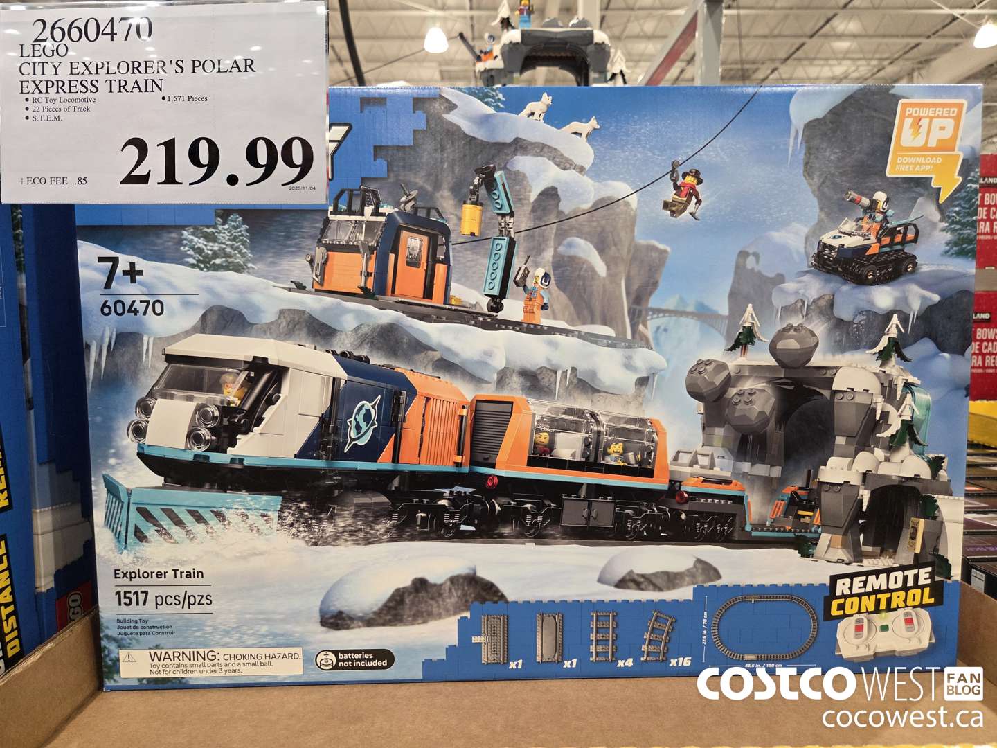 2660470 LEGO CITY EXPLORER'S POLAR EXPRESS TRAIN $219.99