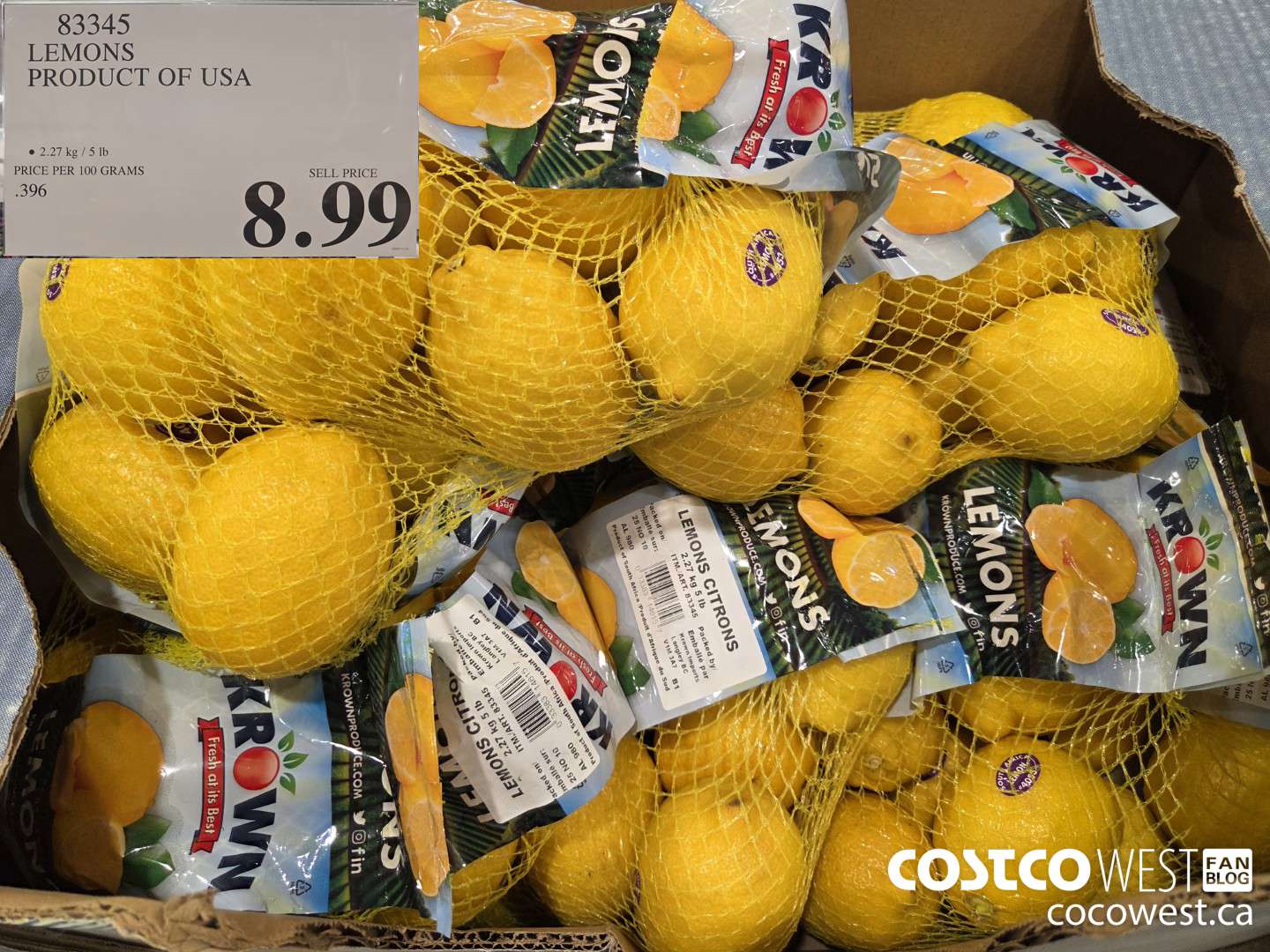 83345 LEMONS PRODUCT OF USA $8.99