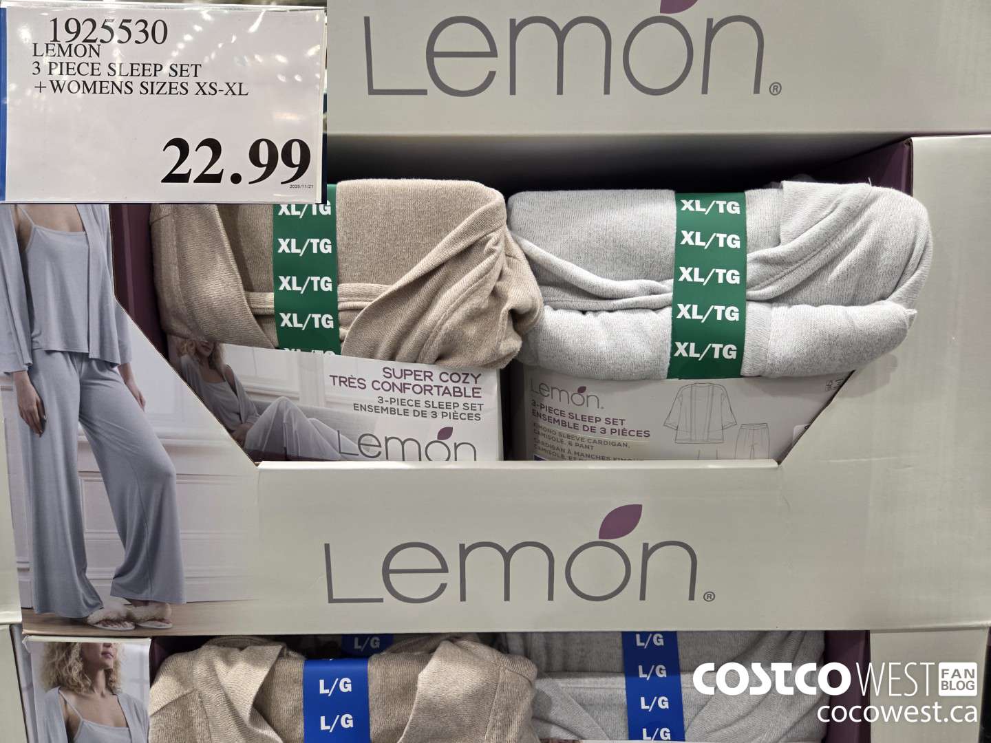 1925530 LEMON 3 PIECE SLEEP SET WOMENS SIZES XS-XL $22.99